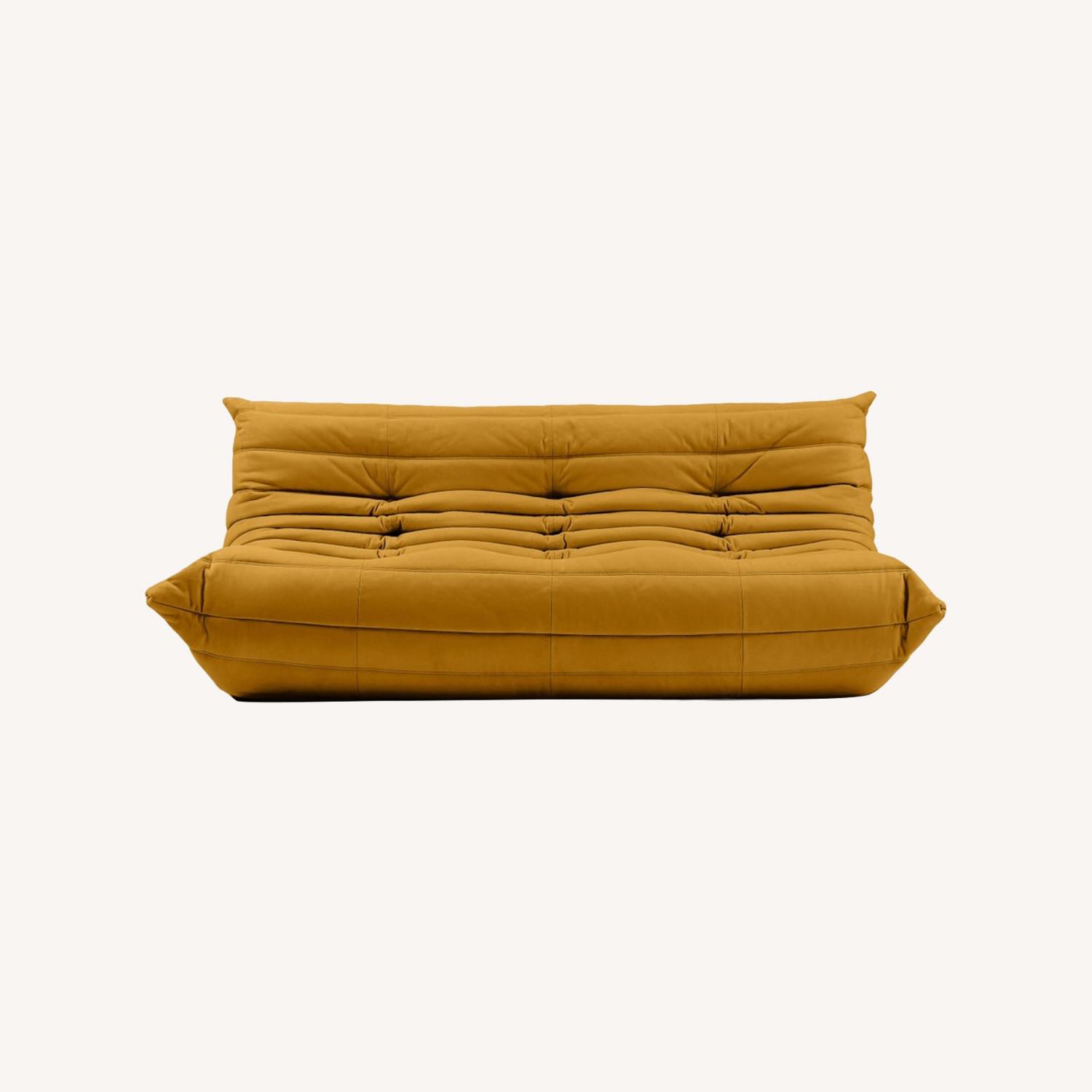 Duckaroy Mustard Colored Couch - image-0