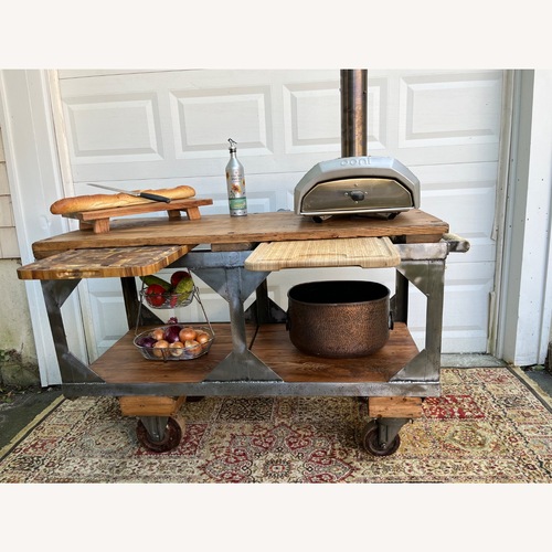 Used Industrial Vintage Metal and Wood a Steel Cart for sale on AptDeco