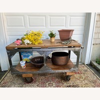 Industrial Vintage Metal and Wood a Steel Cart