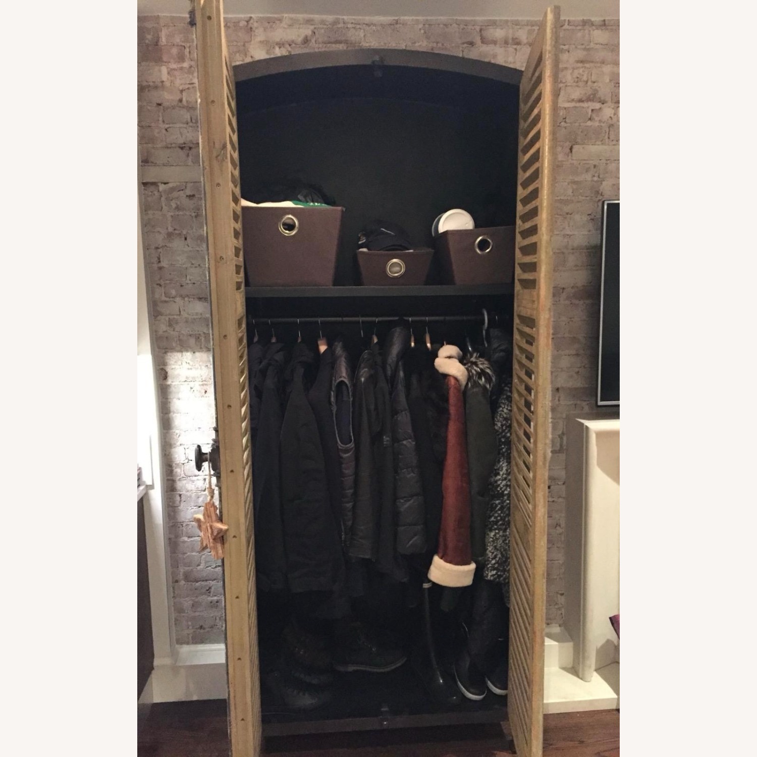 Restoration Hardware French Shutter Double Door Cabinet - image-9