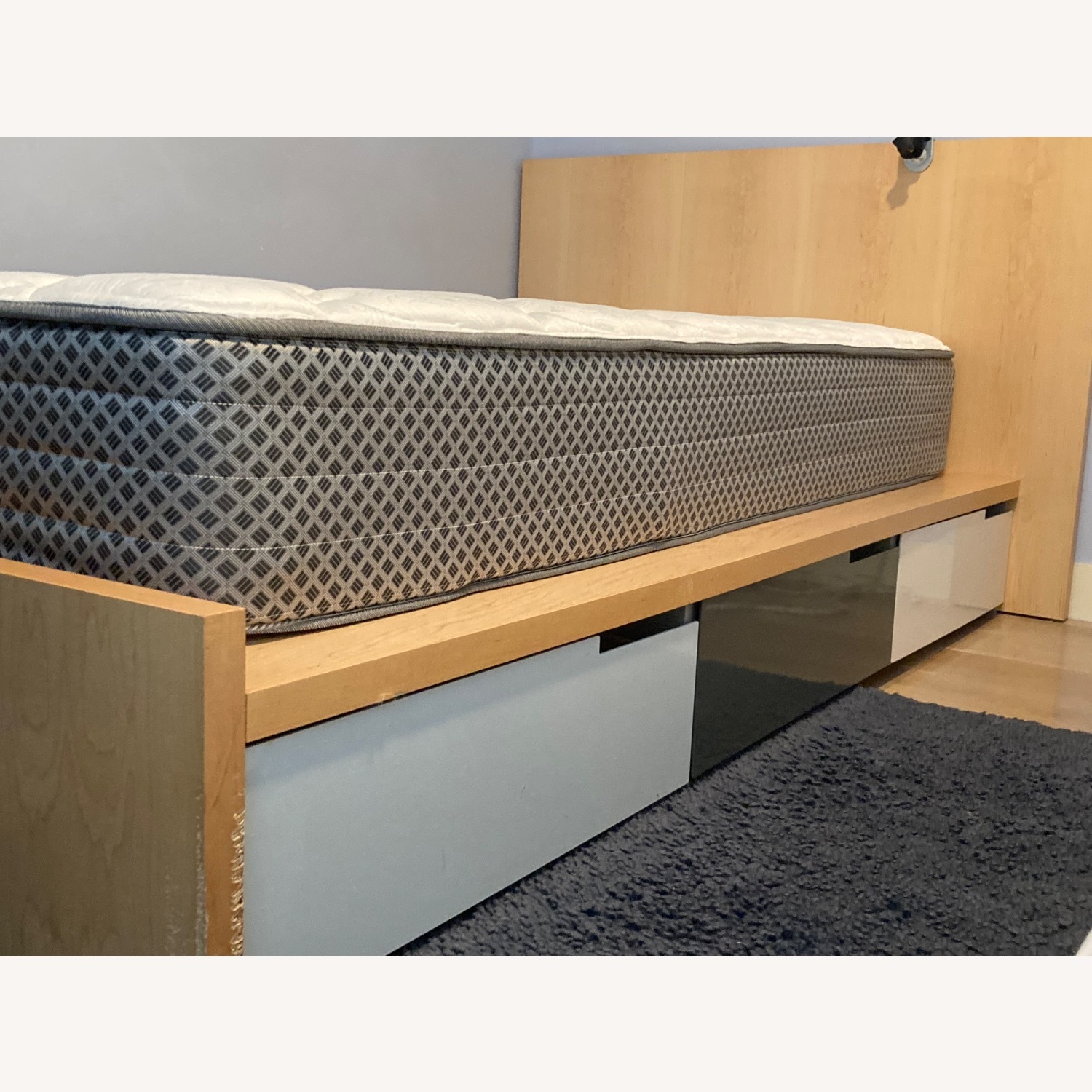 Blu Dot Modern bed with 3 Deep Drawers for Storage - image-4