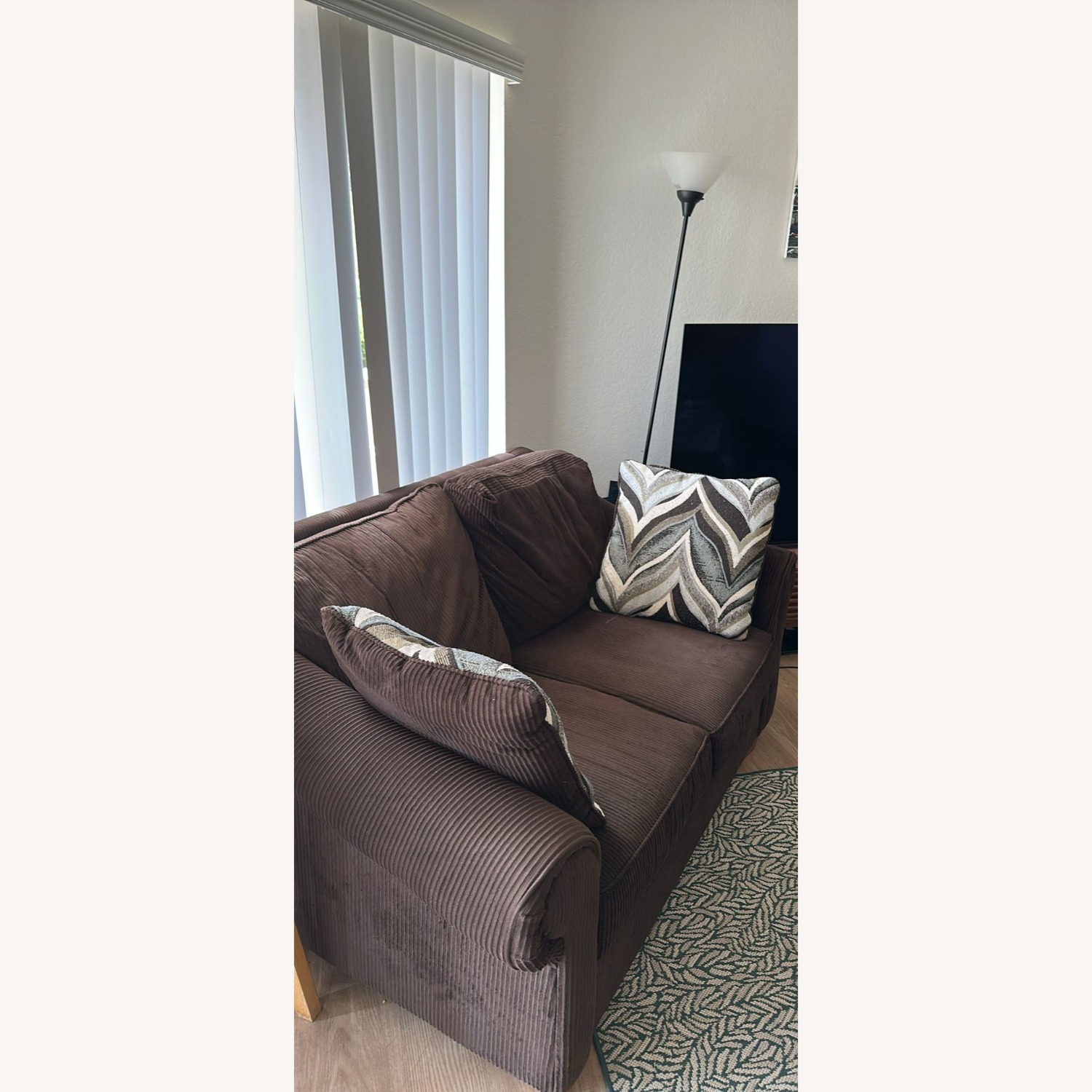 Ashley Chocolate Brown Loveseat - image-3