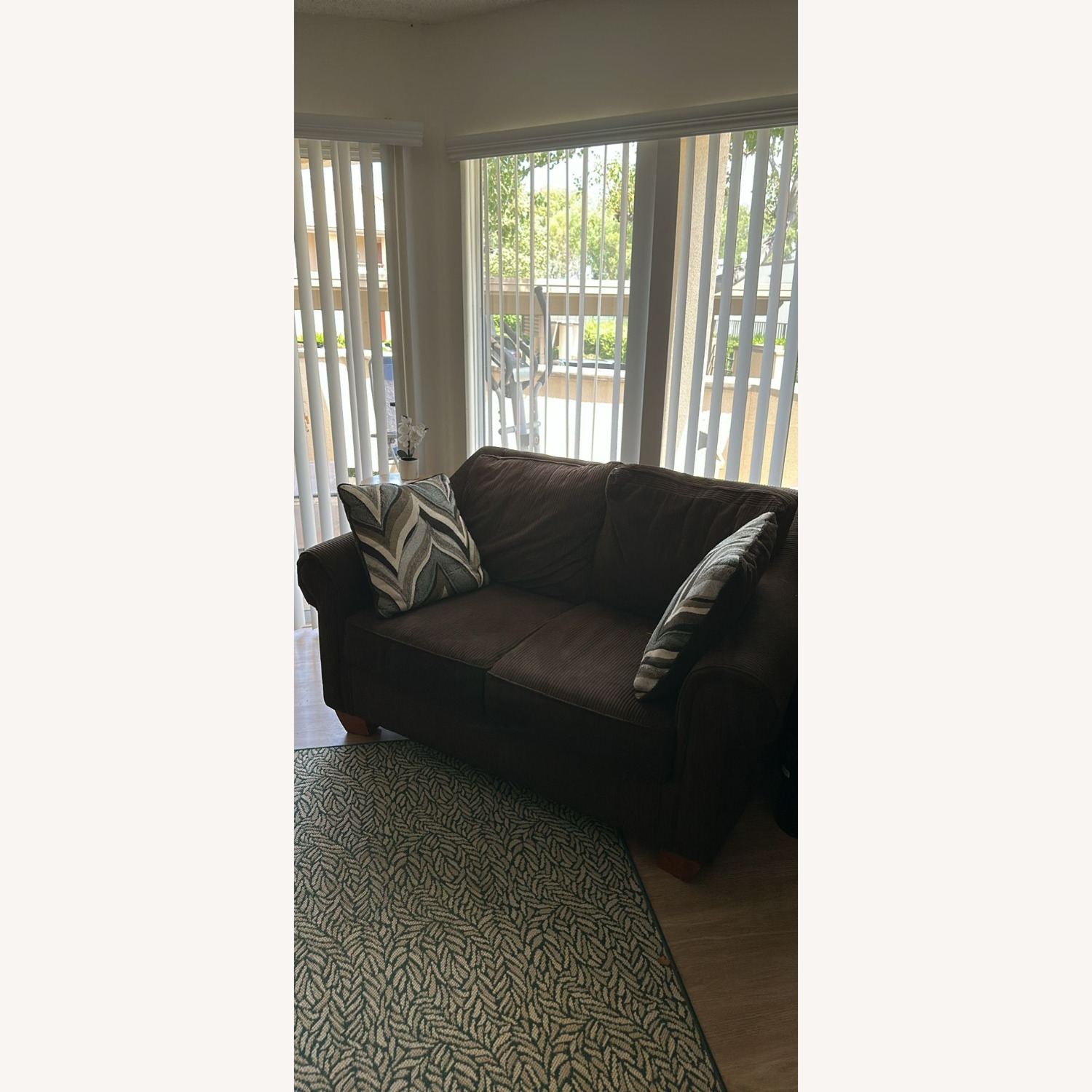 Ashley Chocolate Brown Loveseat - image-2