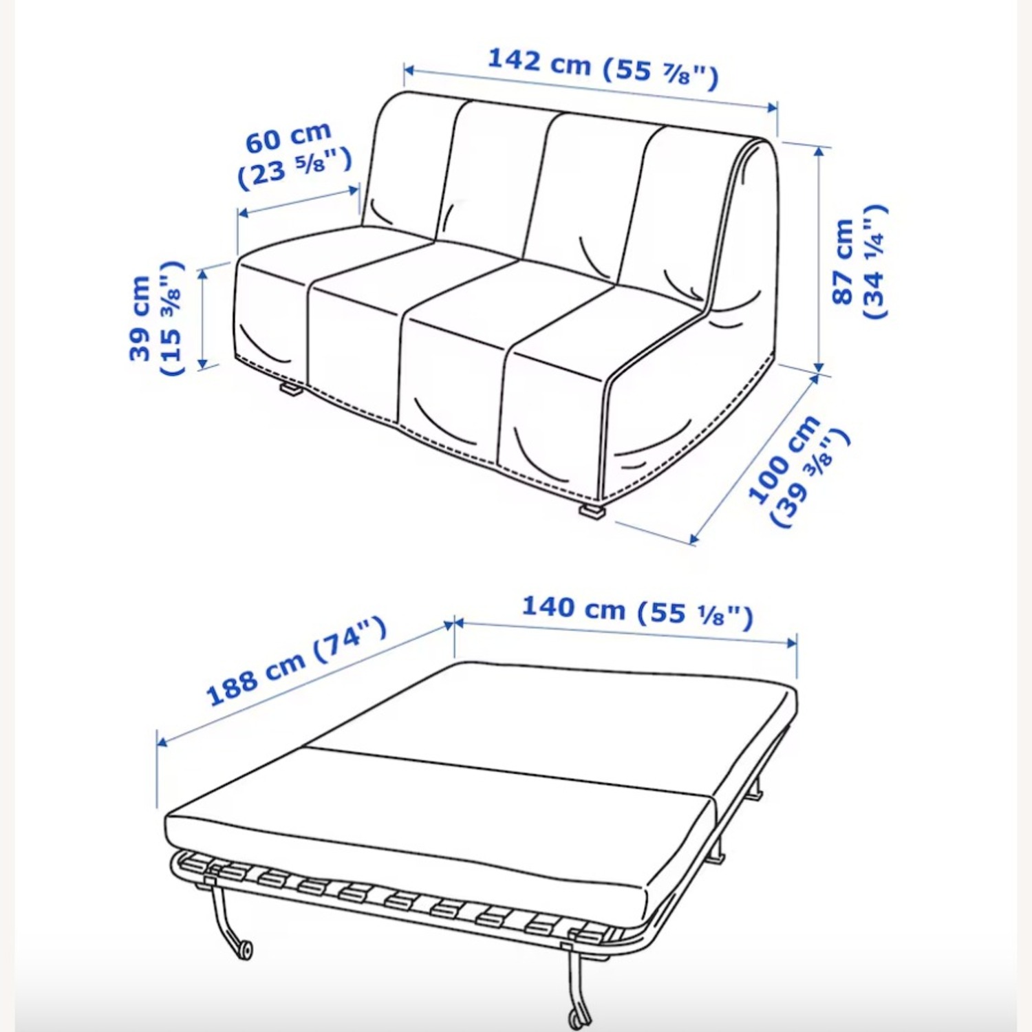 IKEA LYCKSELE LÖVÅS Sleeper Sofa, Ransta Natural - image-5