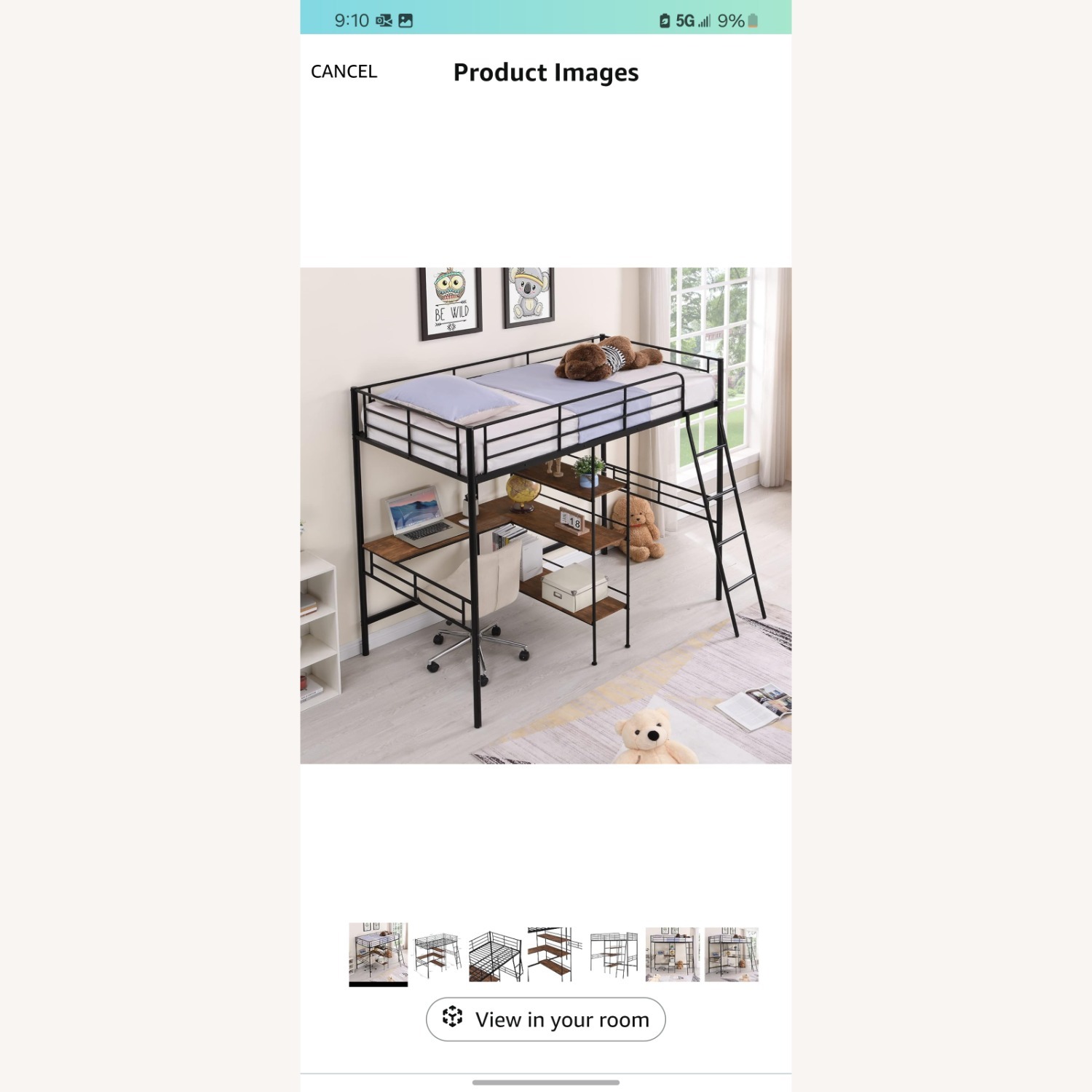 Twin Size Loft Bed with Built-in Desk and Shelves - image-1