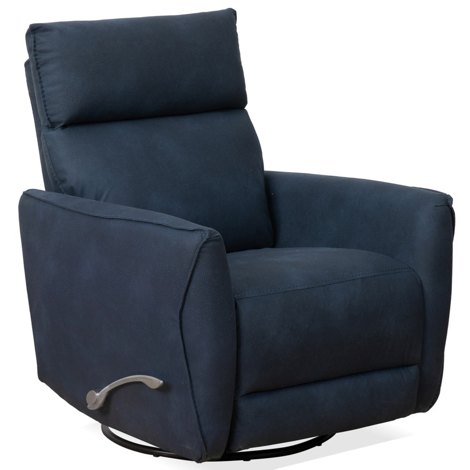 Bandera Swivel Glider Recliner Chair Blue Suede - image-6