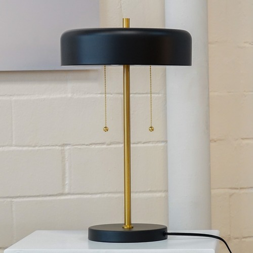 Used Mosaic Table Lamp Black Outer  White Inner for sale on AptDeco