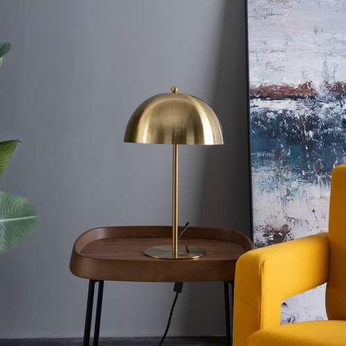 Used Sentinel Table Lamp Gold Outer White Inner for sale on AptDeco