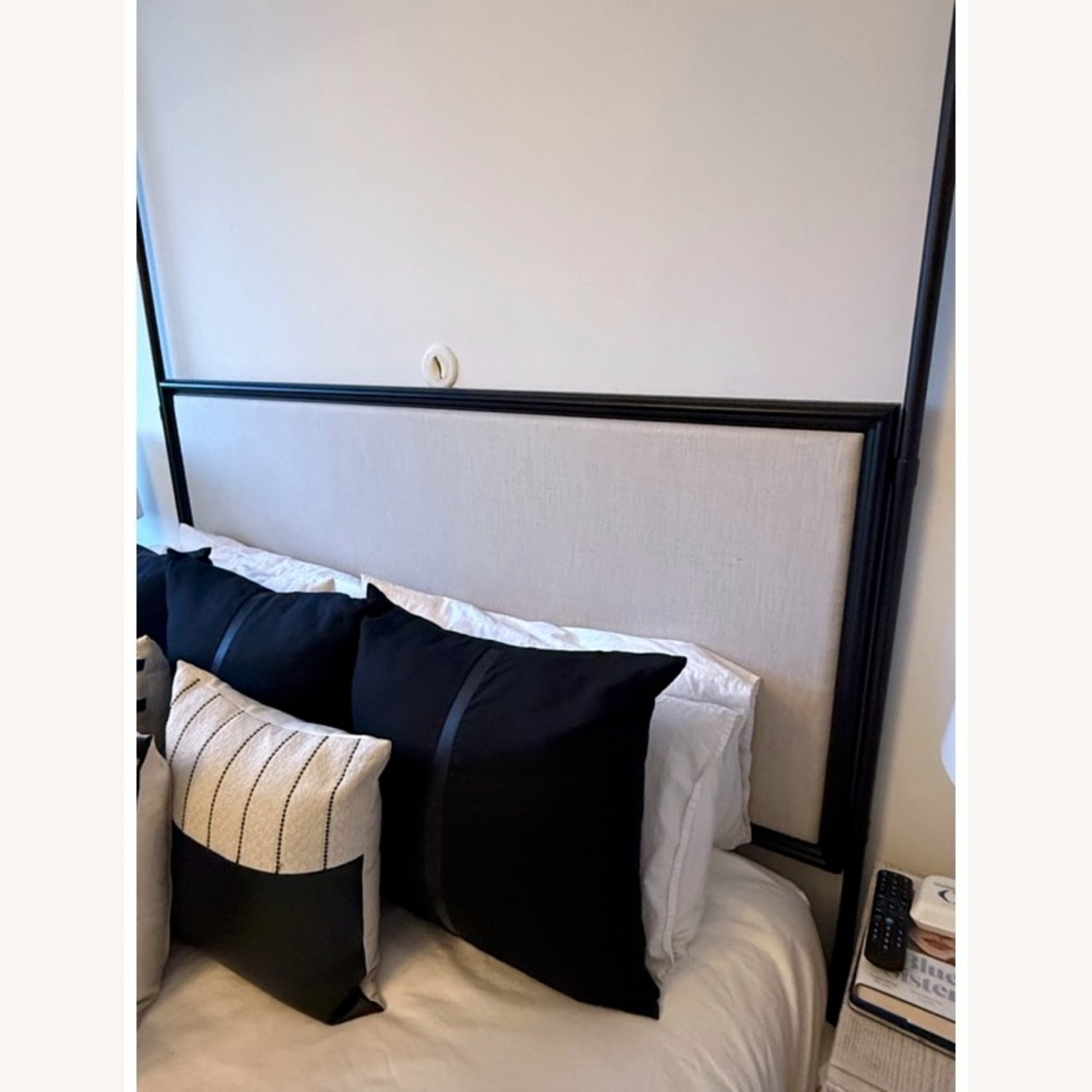 Restoration Hardware 19th C. French Iron Fabric Panel Canopy Bed - image-2