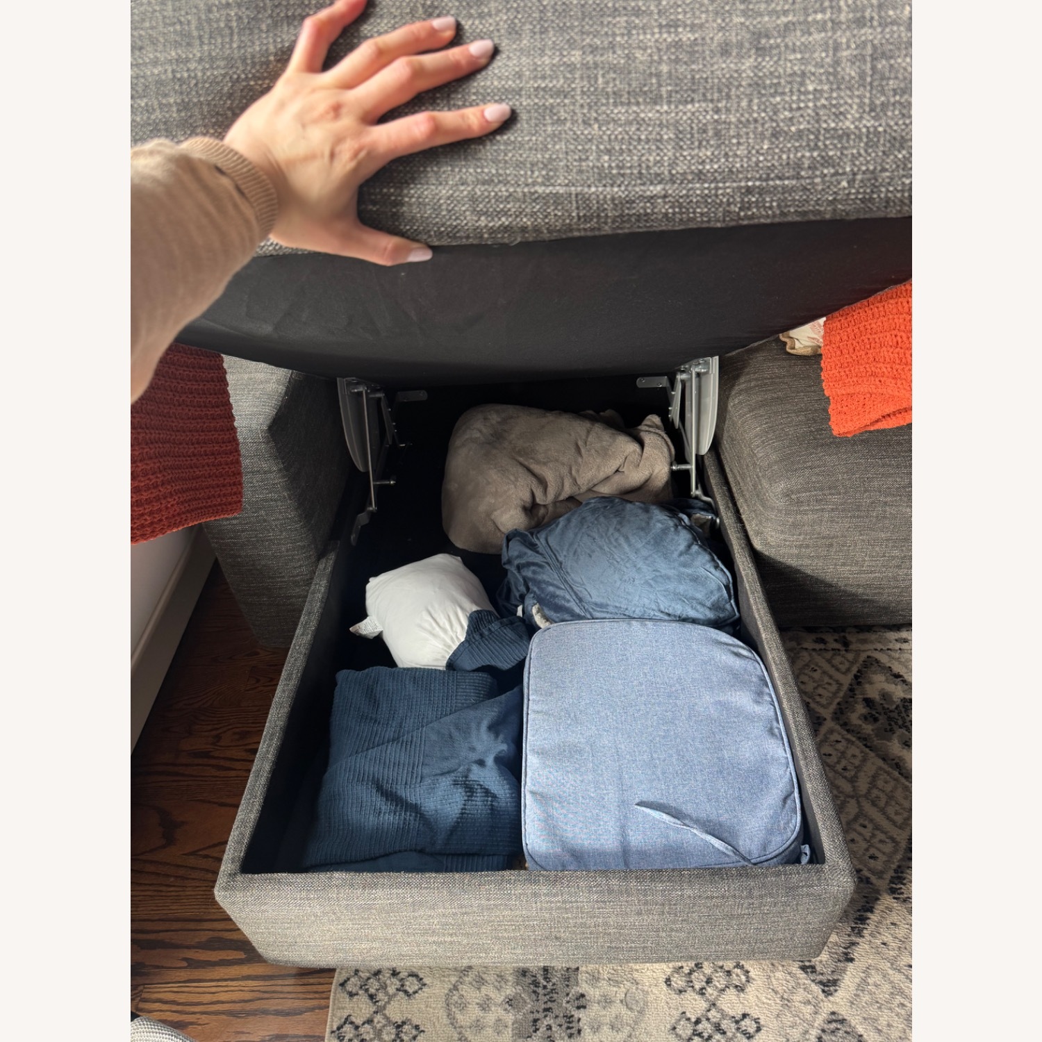 West Elm Urban Sectional Sleeper W Storage Chaise - image-2