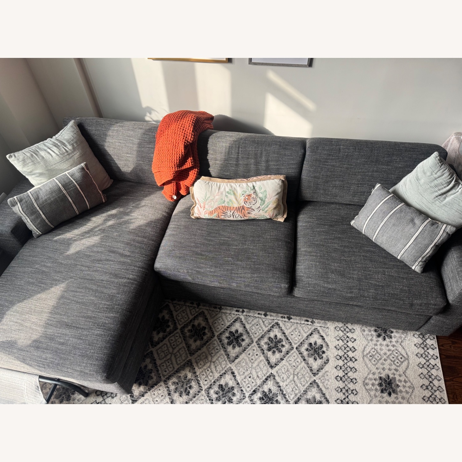 West Elm Urban Sectional Sleeper W Storage Chaise - image-1