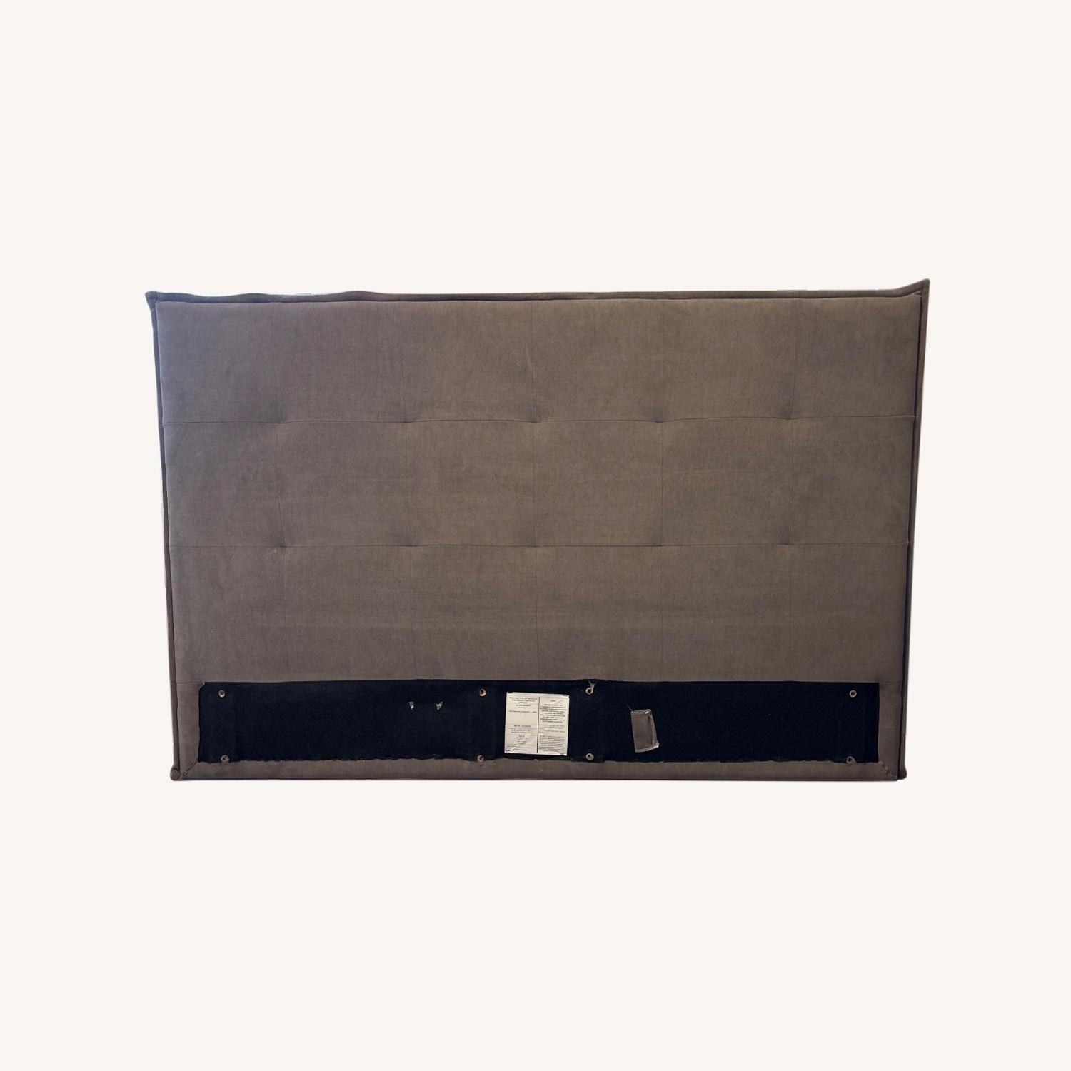 Modern Upholstered Light Grey Queen Headboard - image-0