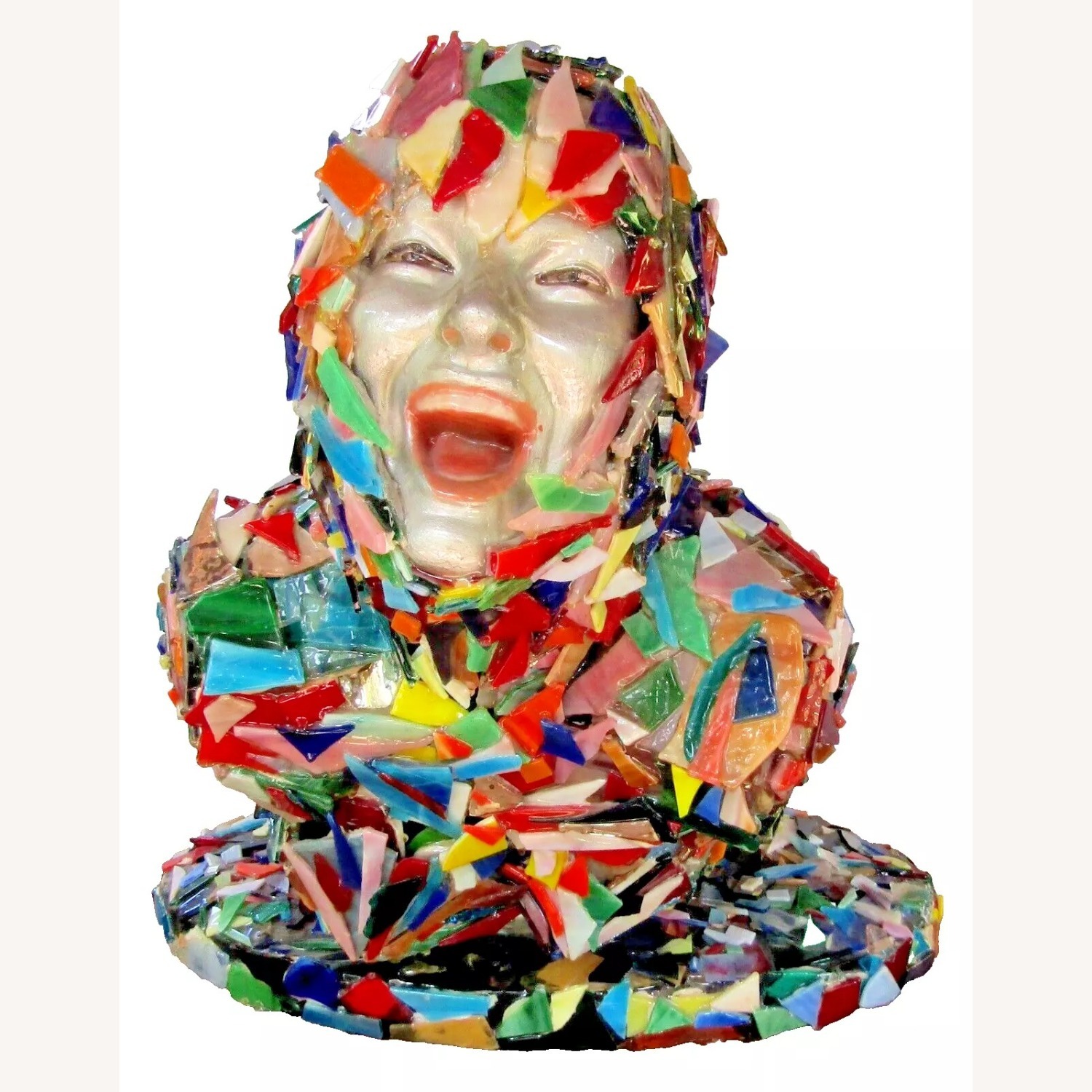 Colorful Glass Mosaic Sculpture of Woman - image-1