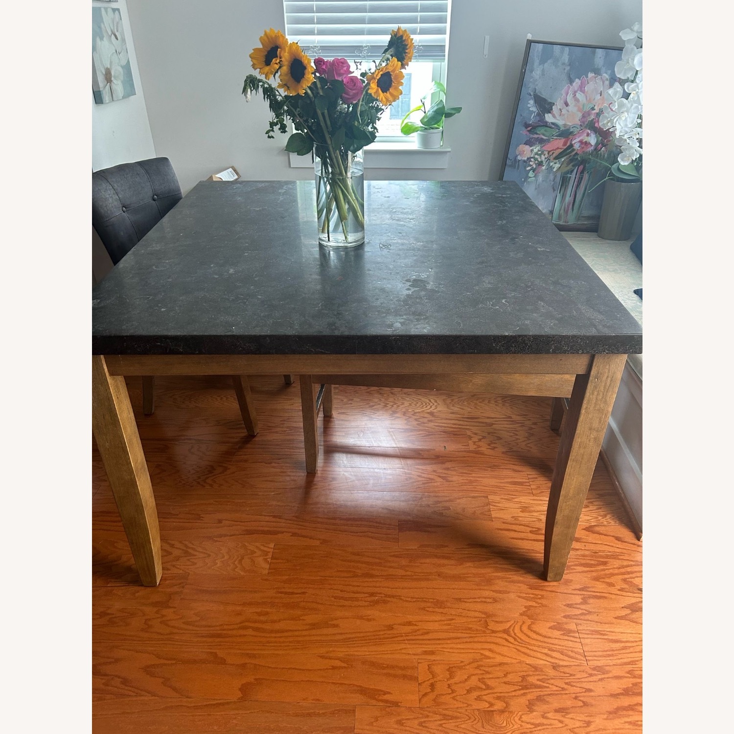 Marble Dining Table and Chairs Plus Bench - image-0