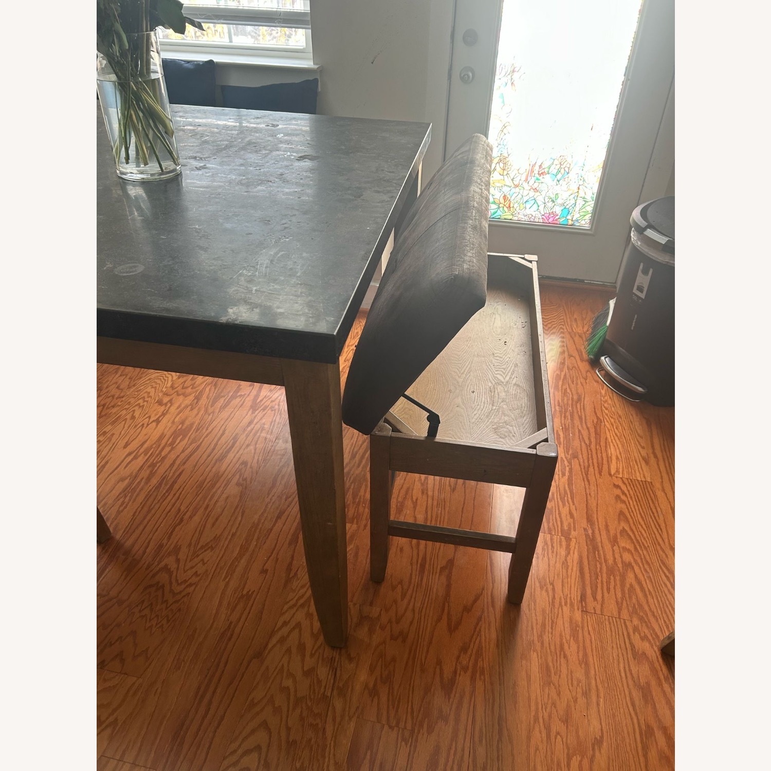 Marble Dining Table and Chairs Plus Bench - image-1