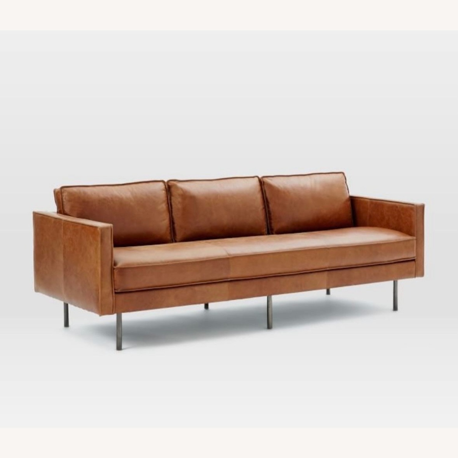 West Elm Leather Couch - image-1
