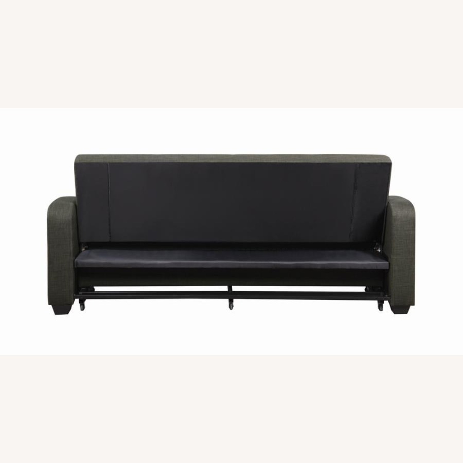 Sofa Bed In Charcoal Grey Fabric W Sleeper - image-5