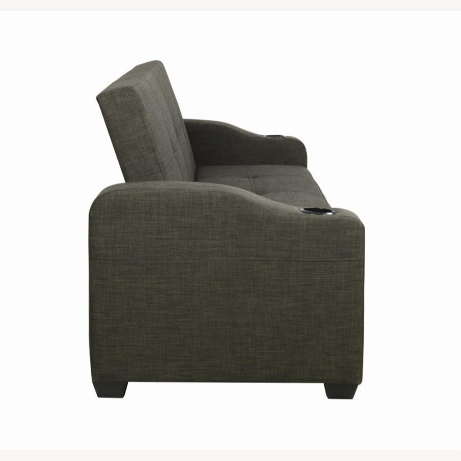 Sofa Bed In Charcoal Grey Fabric W Sleeper - image-4