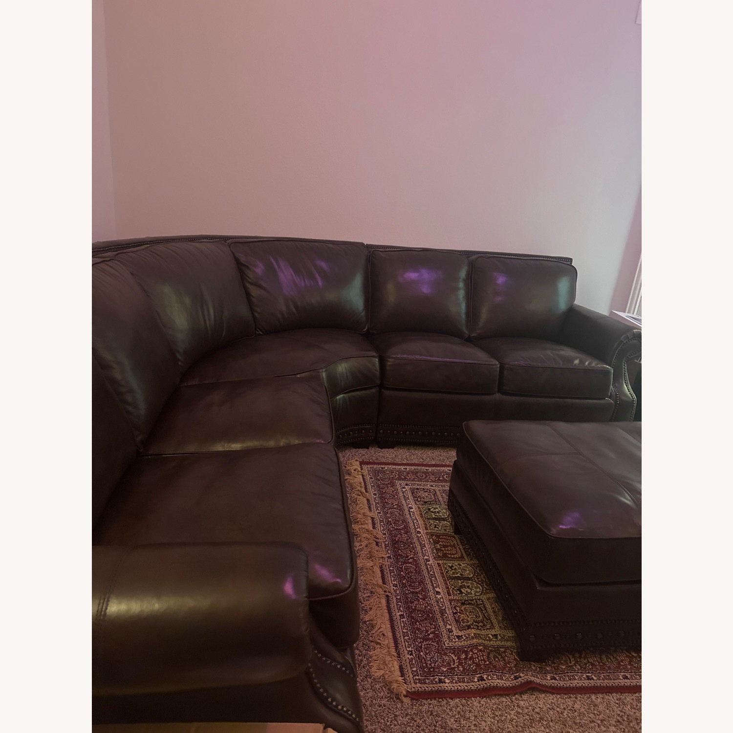 Coleman Brown Leather Sectional - image-3