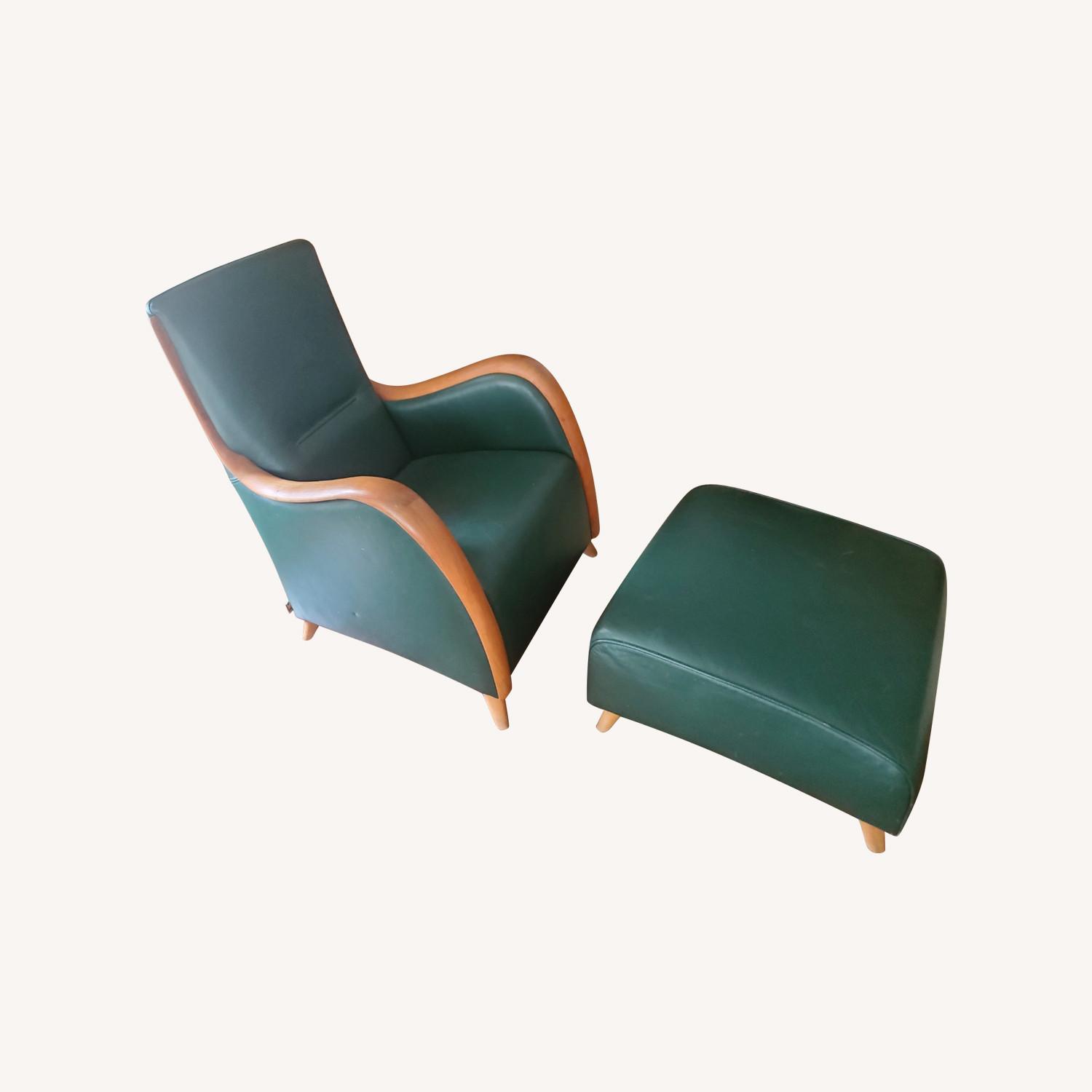 Dane Decor leather chair and ottoman - image-0