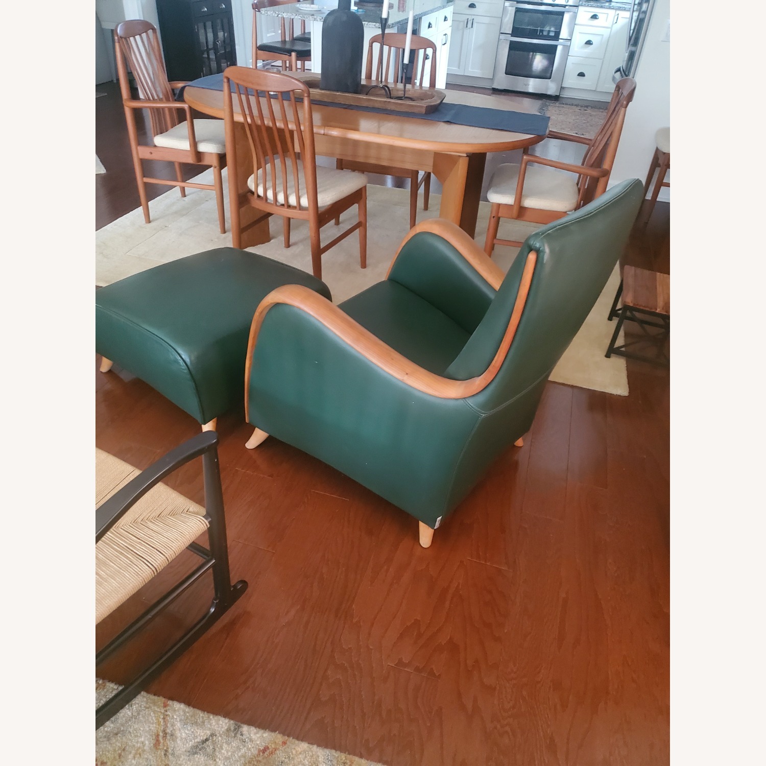 Dane Decor leather chair and ottoman - image-1