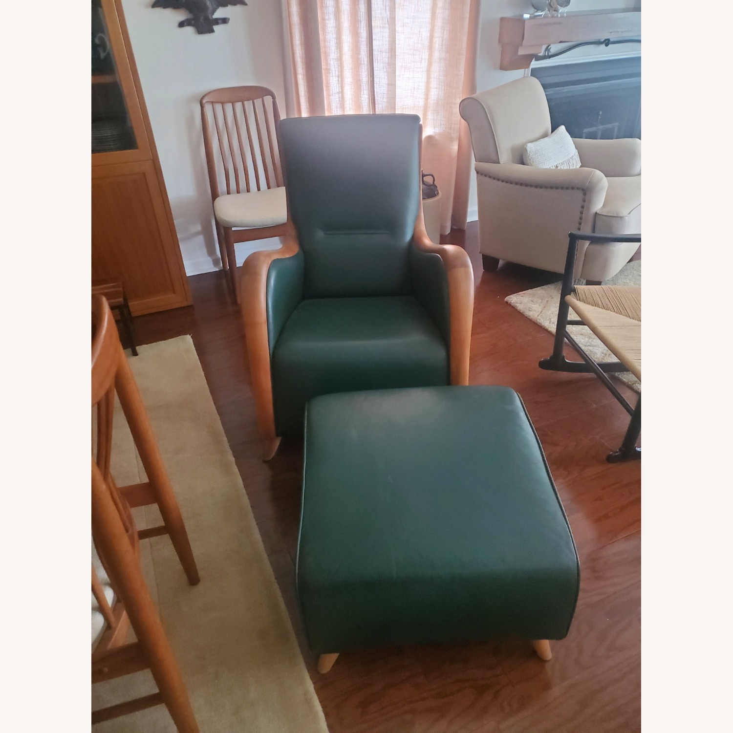 Dane Decor leather chair and ottoman - image-2