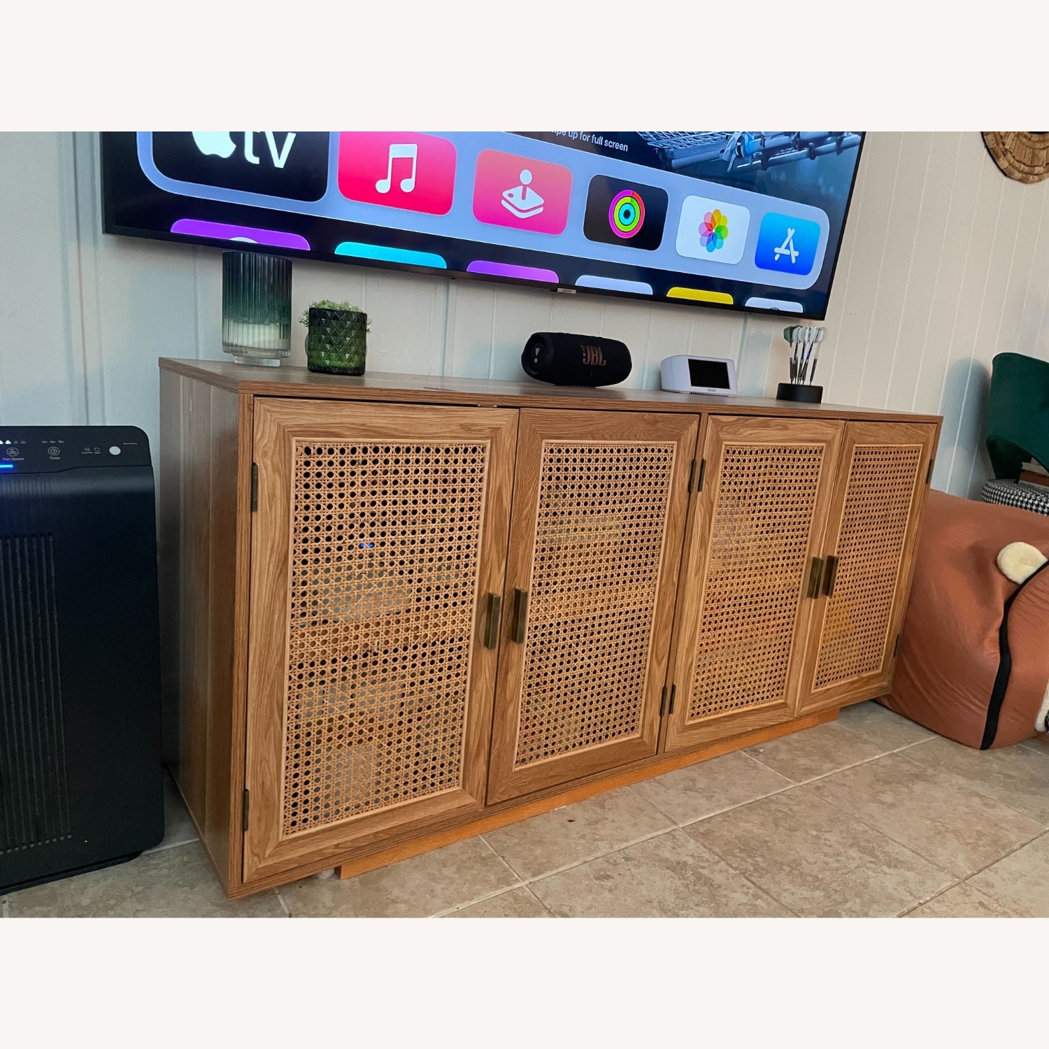 Natural Wood Entertainment Center - image-2