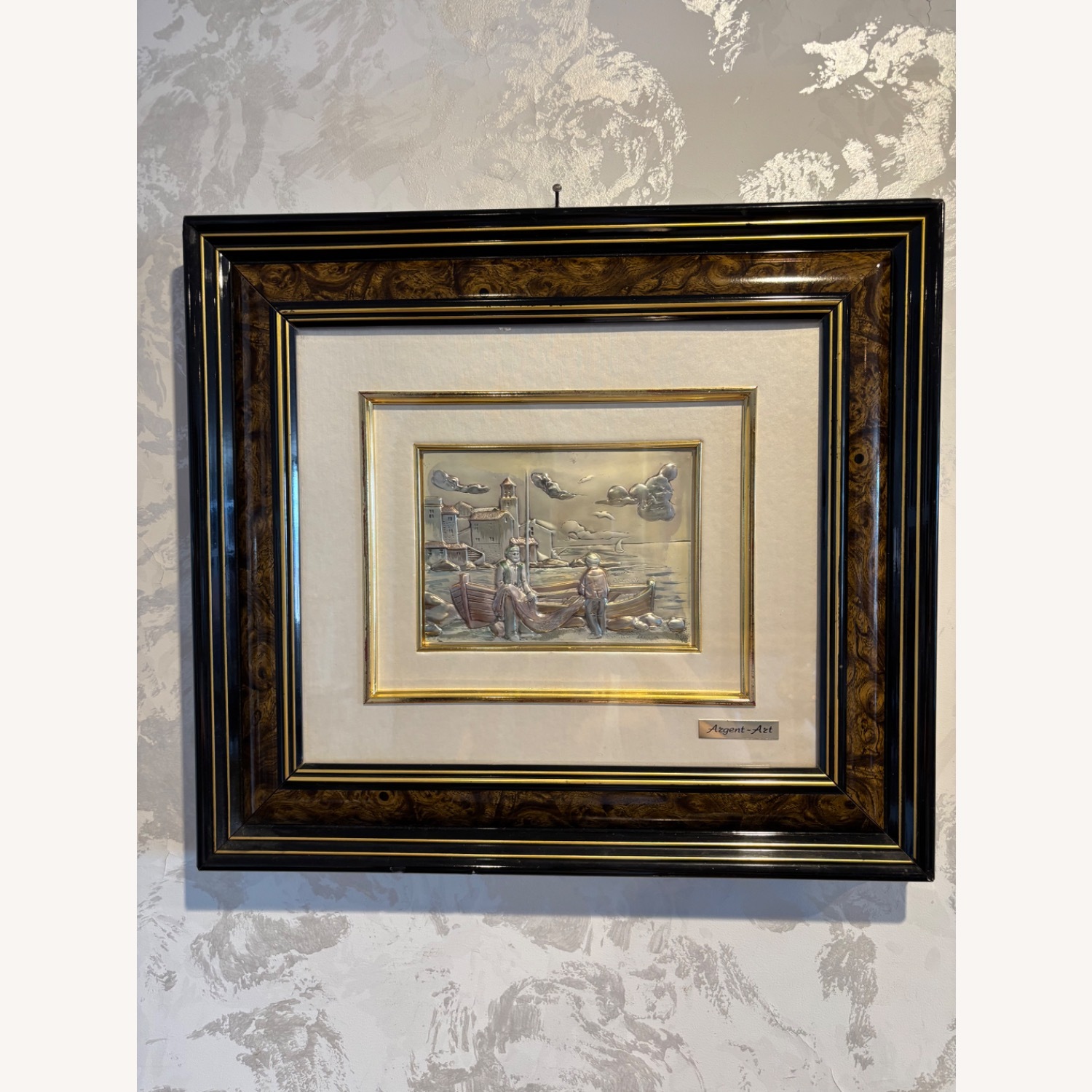  Sterling Silver Bar-Relief Signed Italian Art - image-8