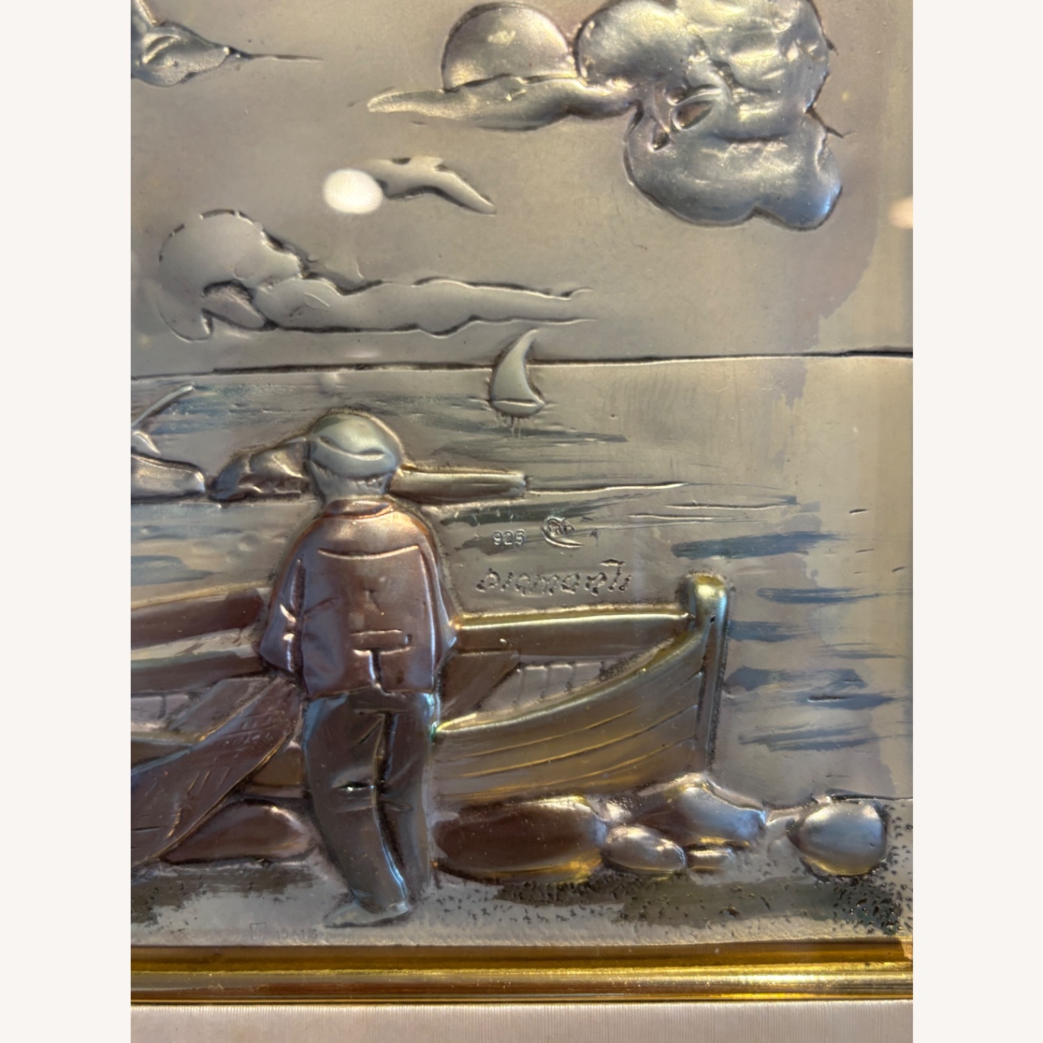  Sterling Silver Bar-Relief Signed Italian Art - image-5