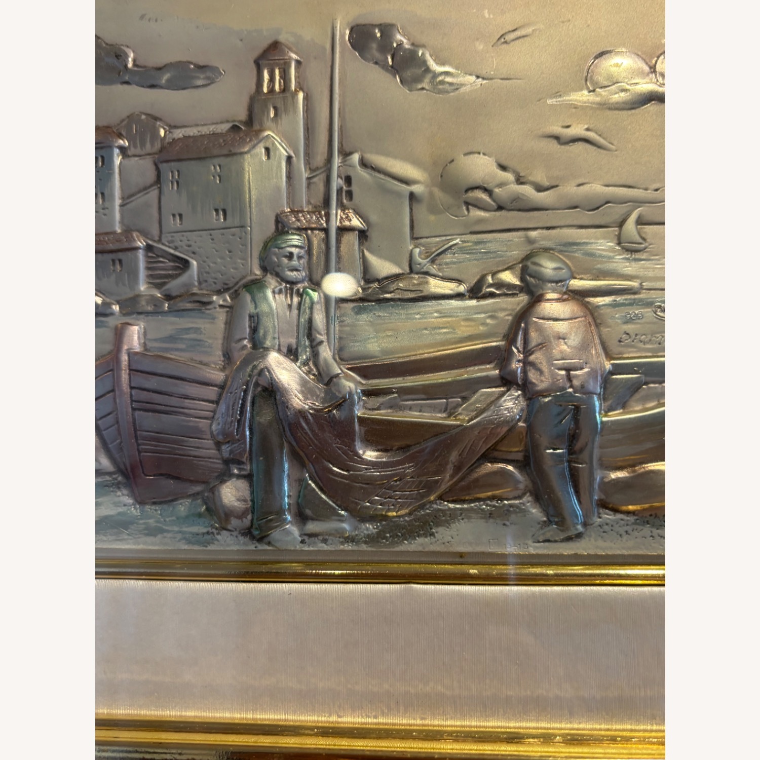 Sterling Silver Bar-Relief Signed Italian Art - image-3