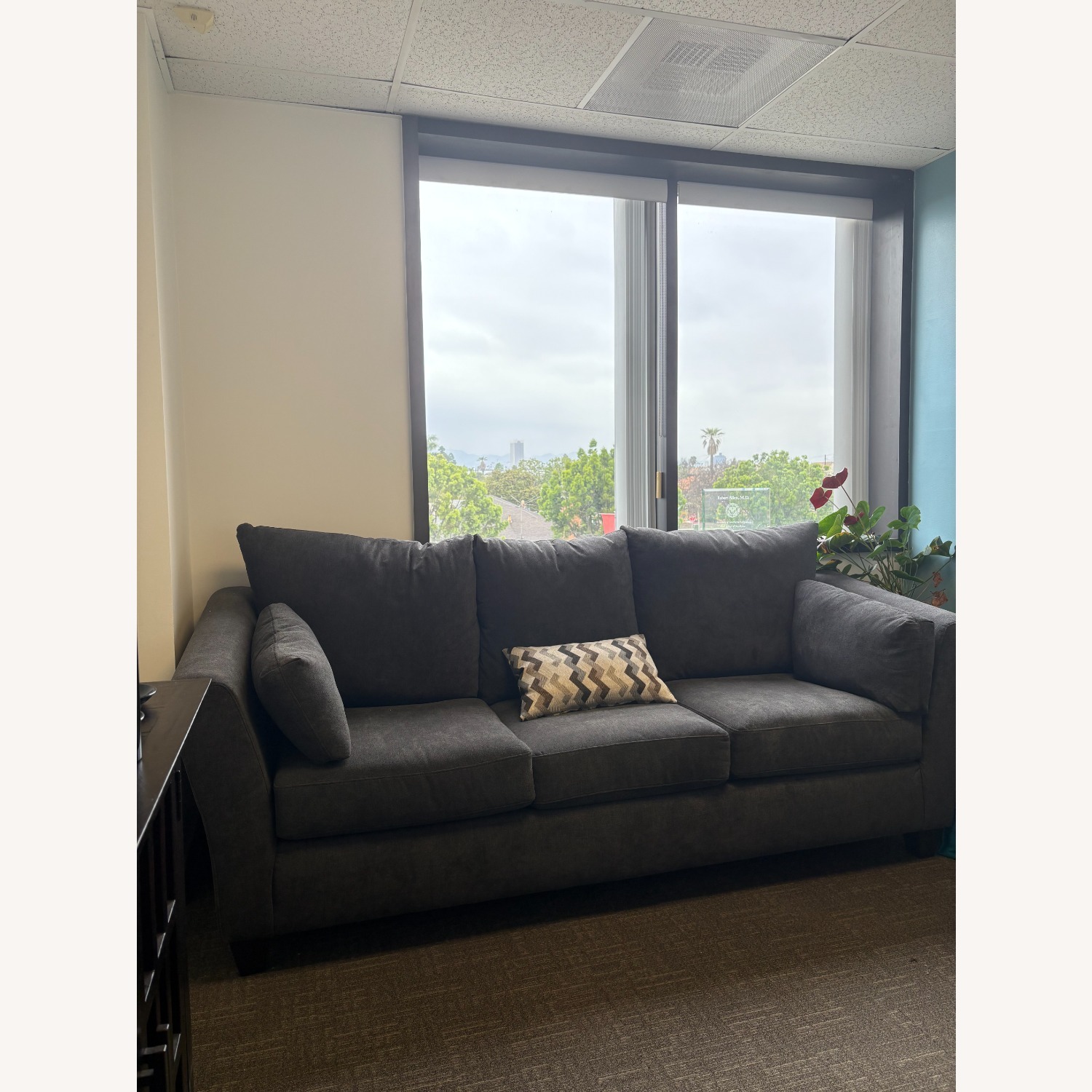 Bob's Discount Virgo Charcoal 90" Sofa - image-1