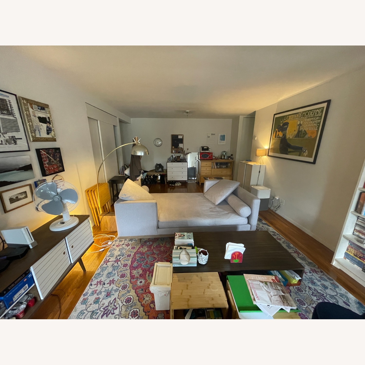 Four Hands Gray Brady Tete-a-Tete Chaise Sofa - image-1