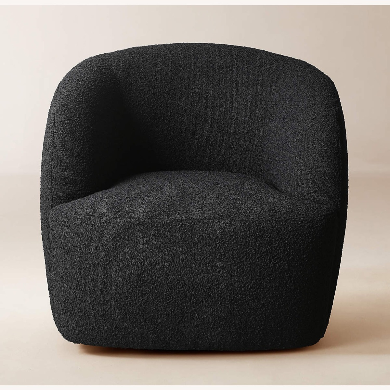 CB2 Gwyneth Black Boucle Swivel Chair By Goop - image-3