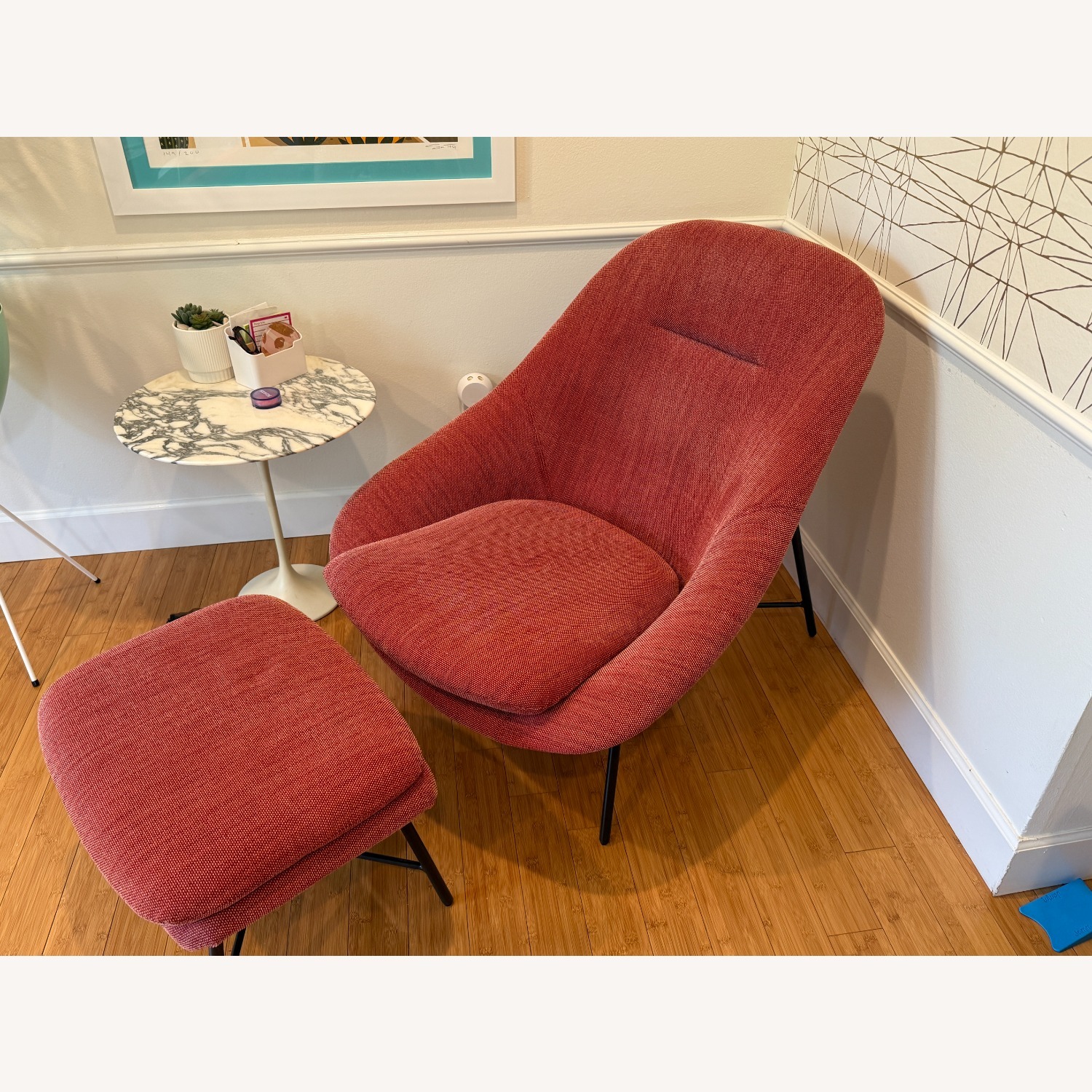 West Elm Alvi Chair & Ottoman - image-3