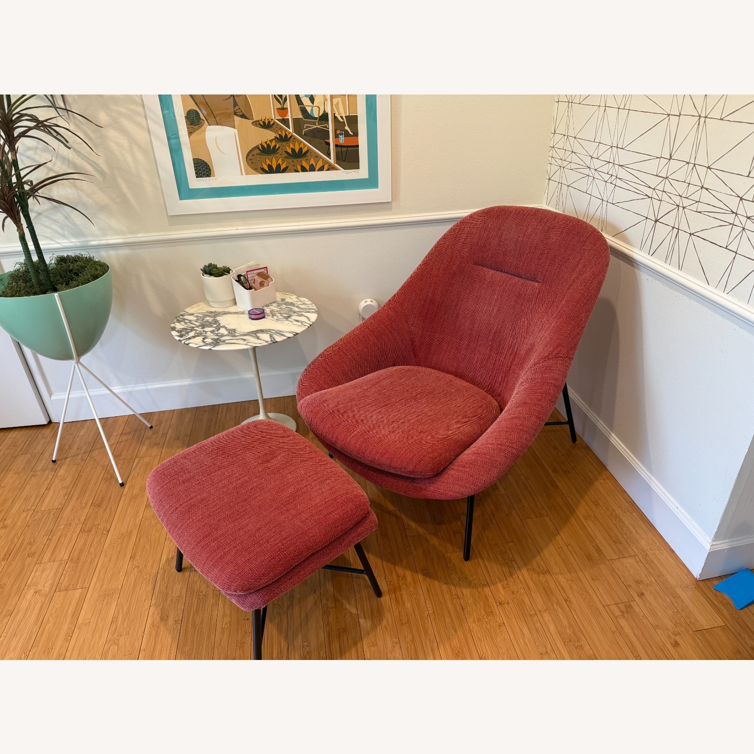 West Elm Alvi Chair & Ottoman - image-1