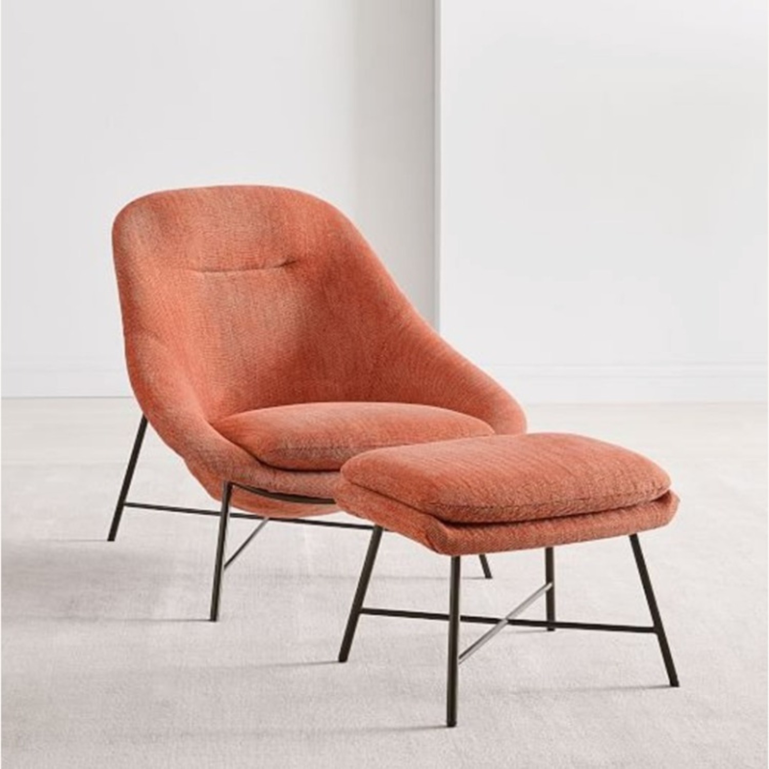 West Elm Alvi Chair & Ottoman - image-0