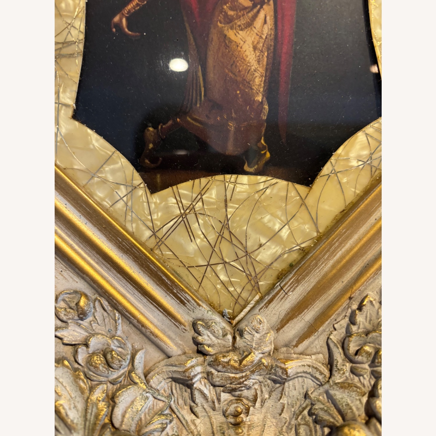 Vintage MCM Art Plaque of Thai Siamese Dancer - image-3