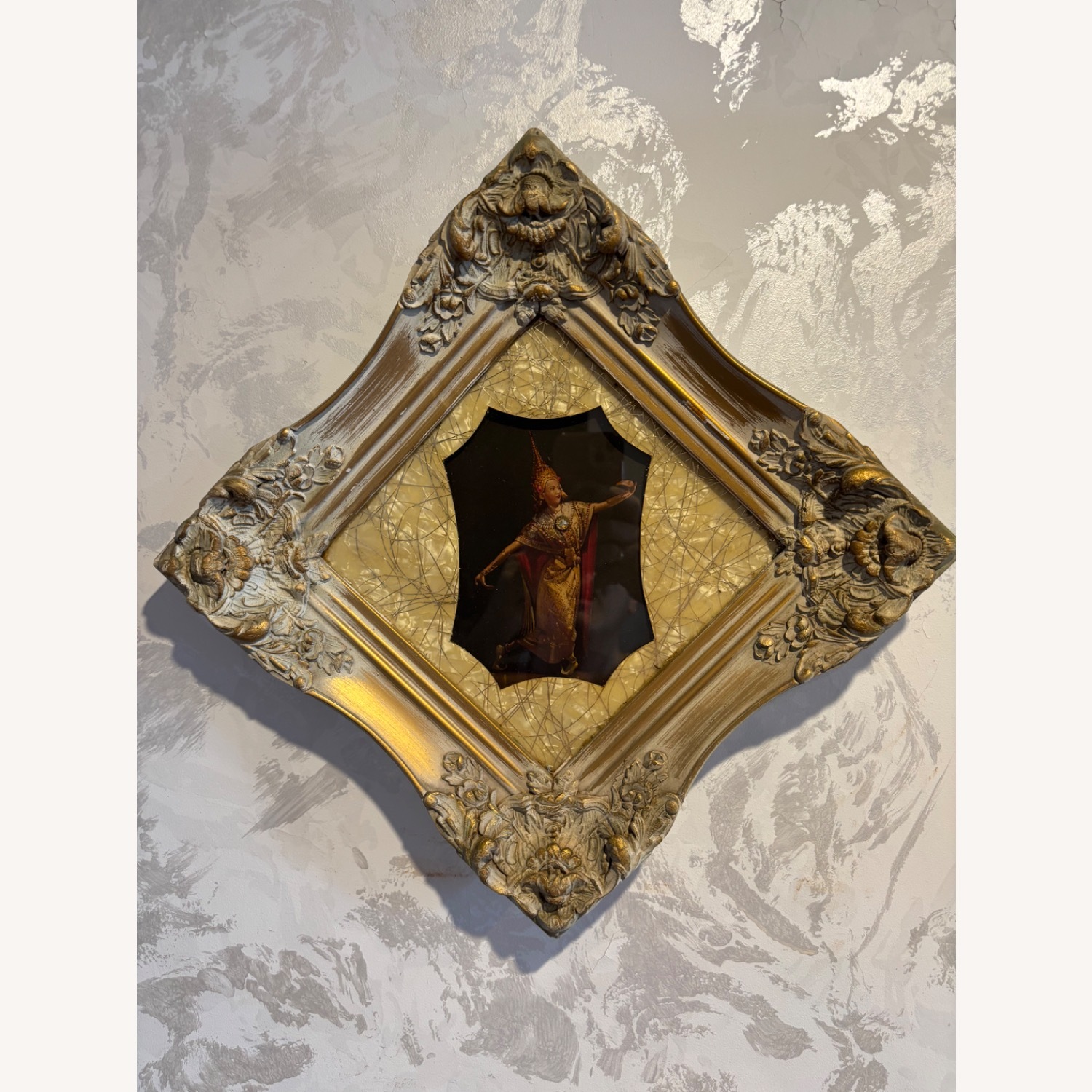 Vintage MCM Art Plaque of Thai Siamese Dancer - image-13