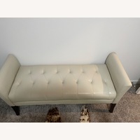 Overstock Creamy Leather End of Bed Sofa Bench