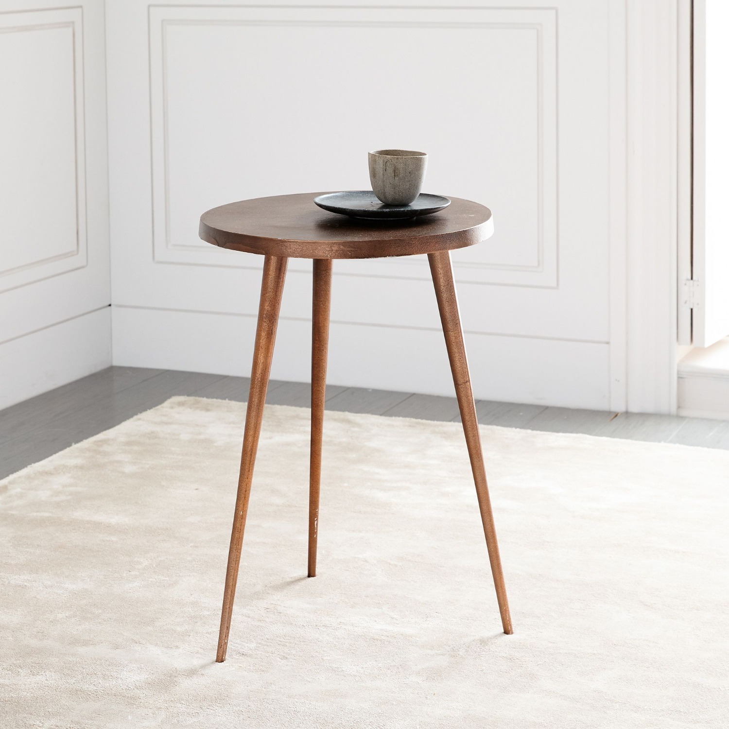 West Elm Casted Tripod Round Side Table (15") - image-3