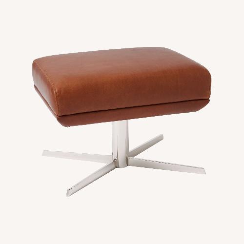Used West Elm Austin Leather Ottoman for sale on AptDeco