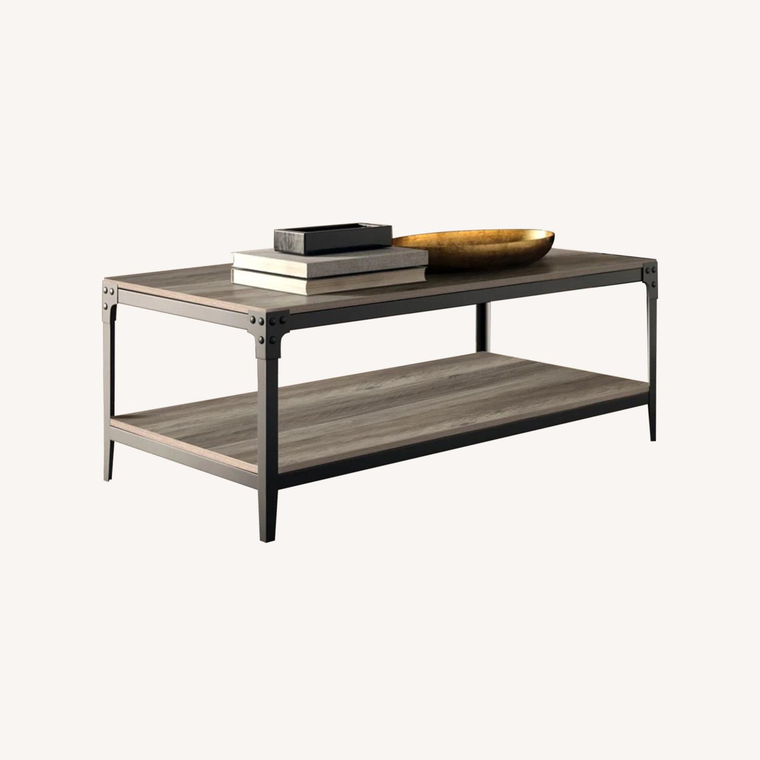 Feickert Two-Tone Coffee Table with Lower Storage Shelf - image-0