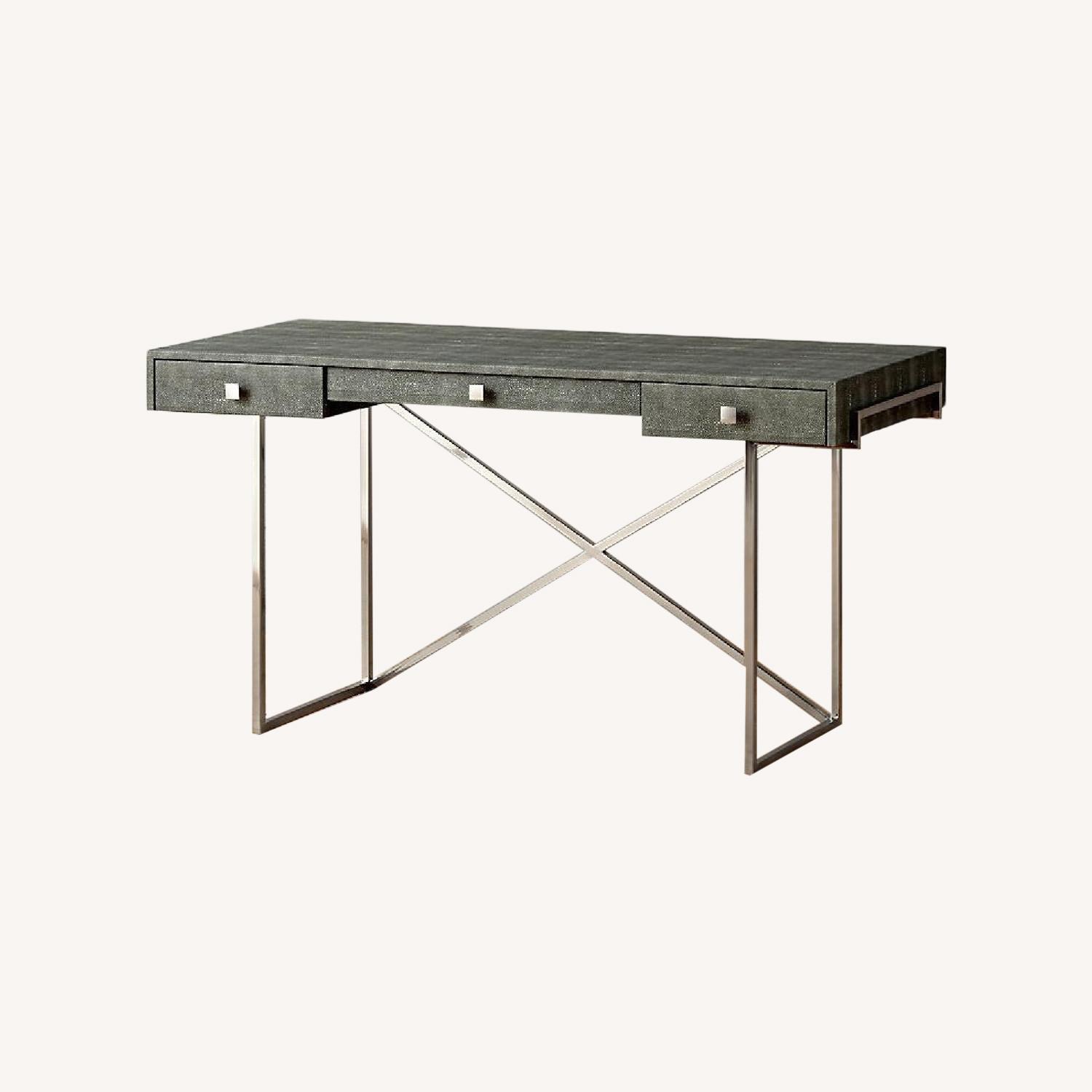 CB2 Avalon Desk - Grey/Nickel - image-0