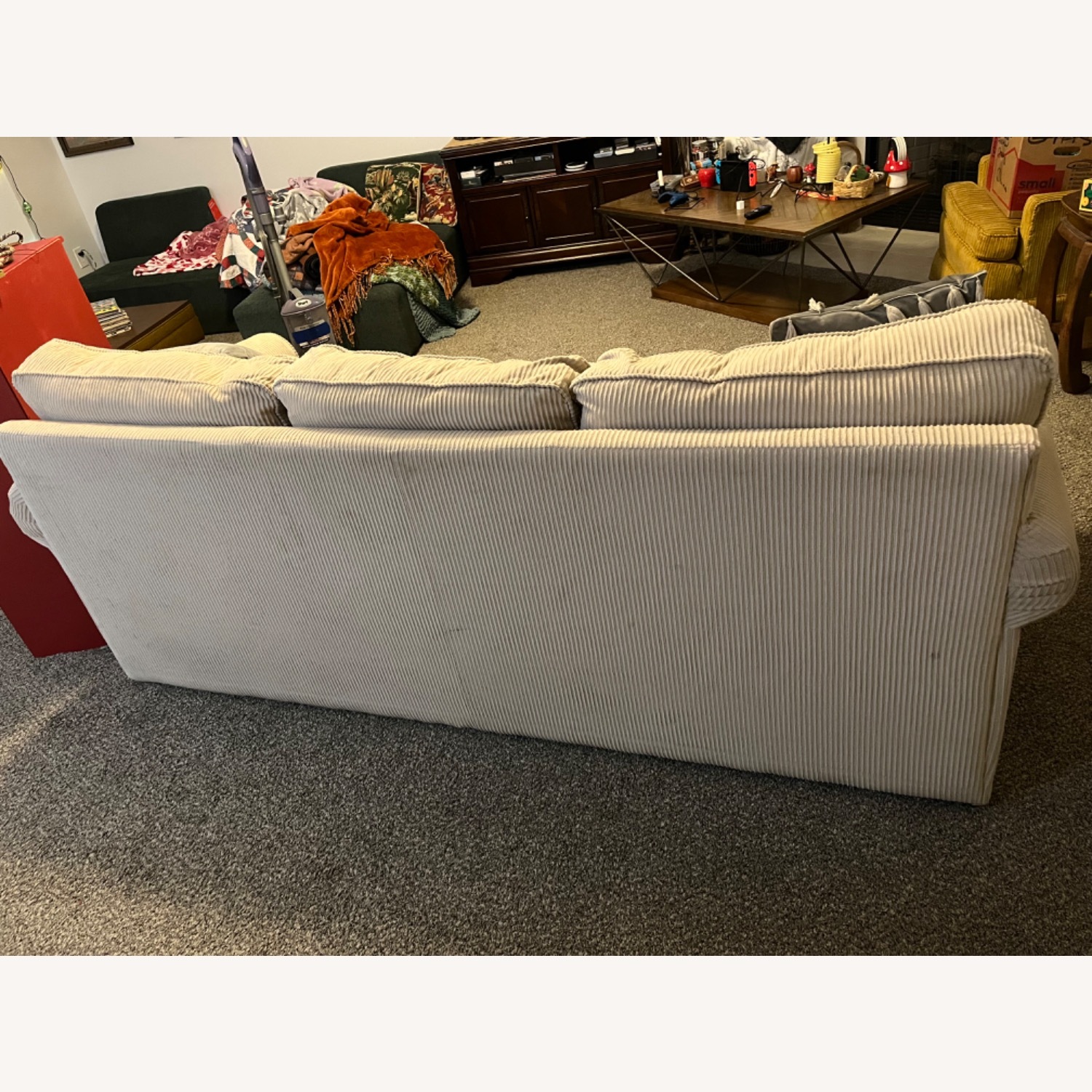La-Z-Boy Collins White Corduroy Couch - image-4
