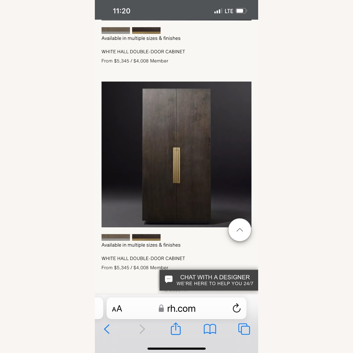 Restoration Hardware Double Door Tall Cabinet - image-1