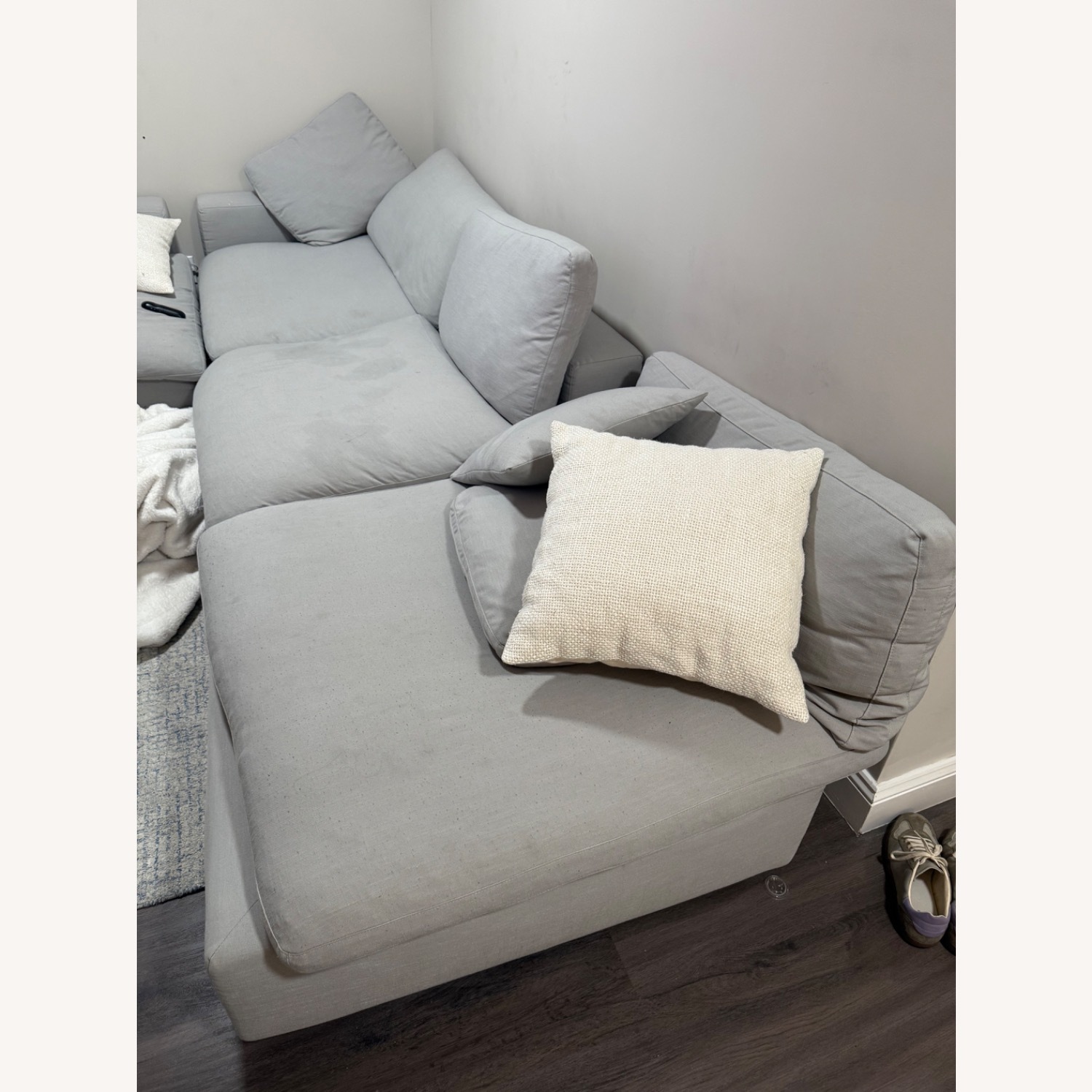Modway Cloud Couch Grey Sofa - image-3