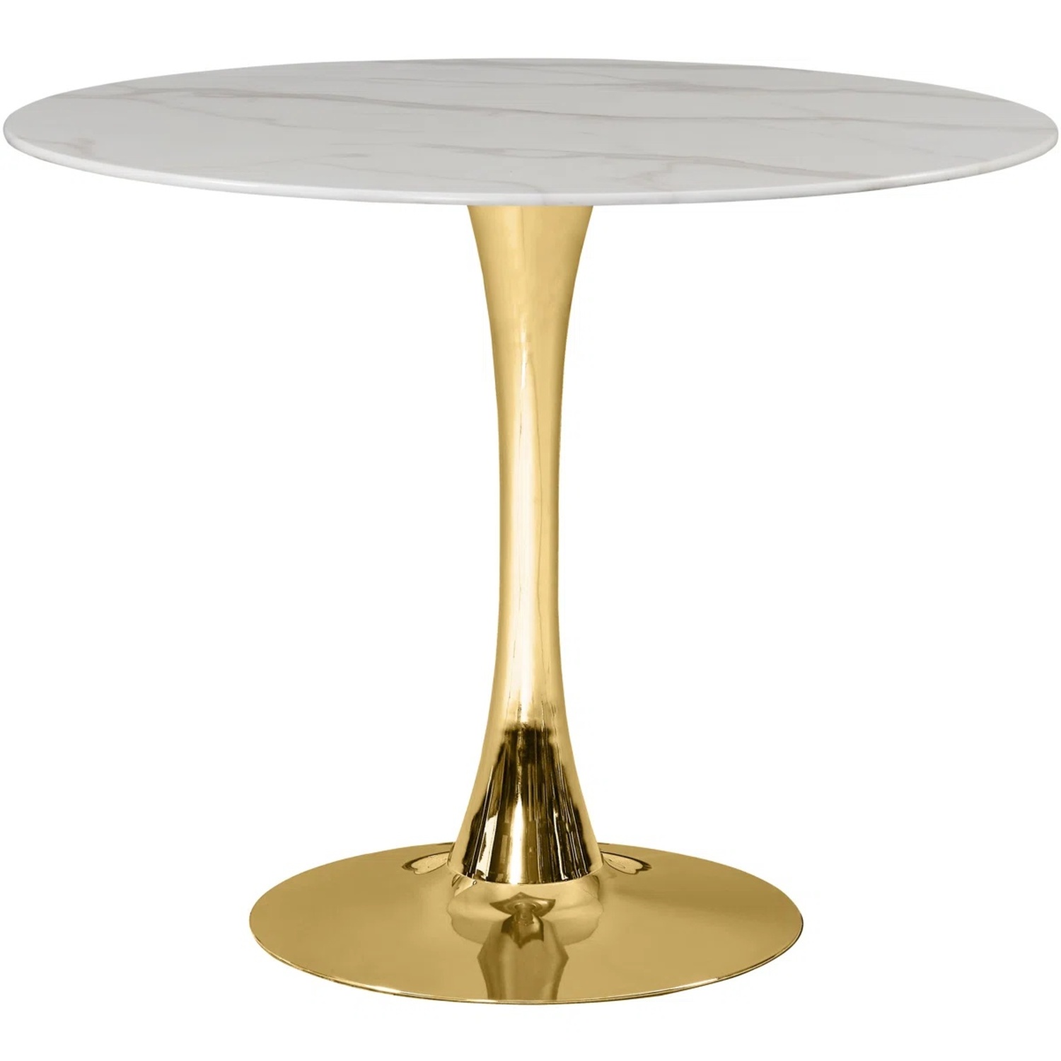 Sevinc Round Unfinished Glass Top Metal Base Dining Table - image-0