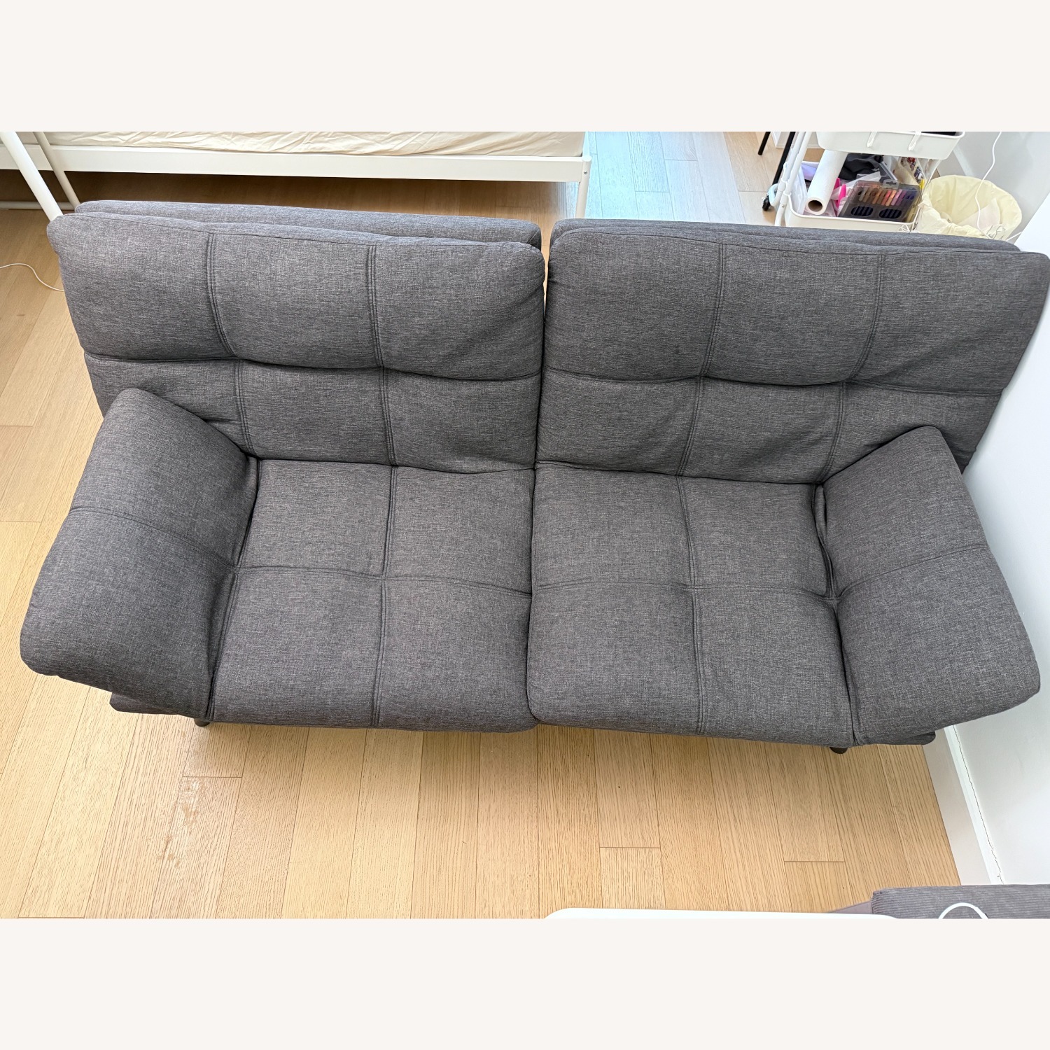 Amazon Gray Futon Sofa Bed Convertible - image-1