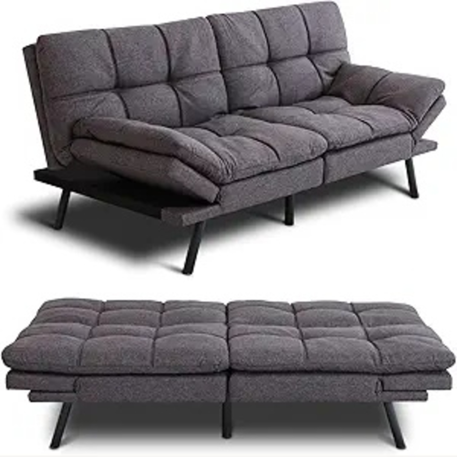 Amazon Gray Futon Sofa Bed Convertible - image-6