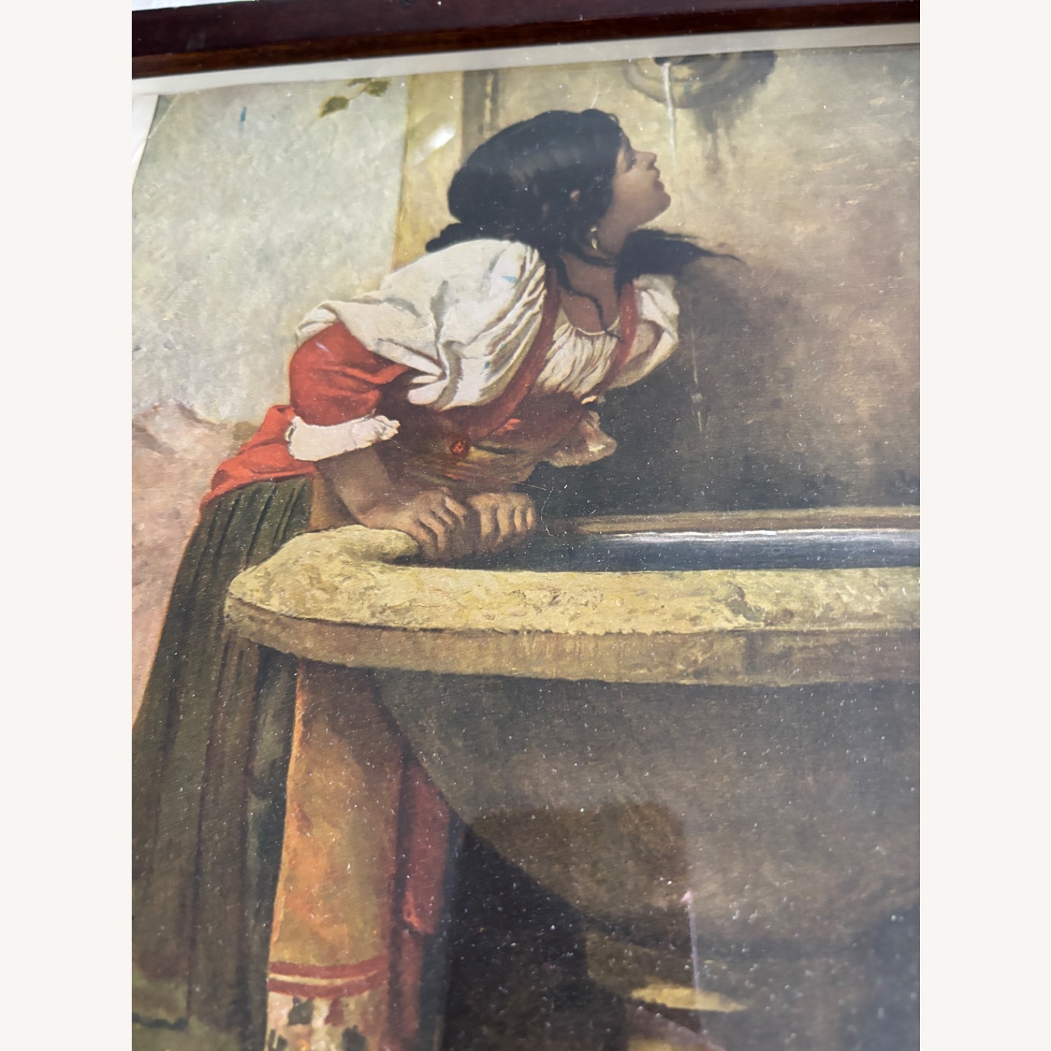 Vintage 1908 Print of Roman Girl at a Fountain - image-4